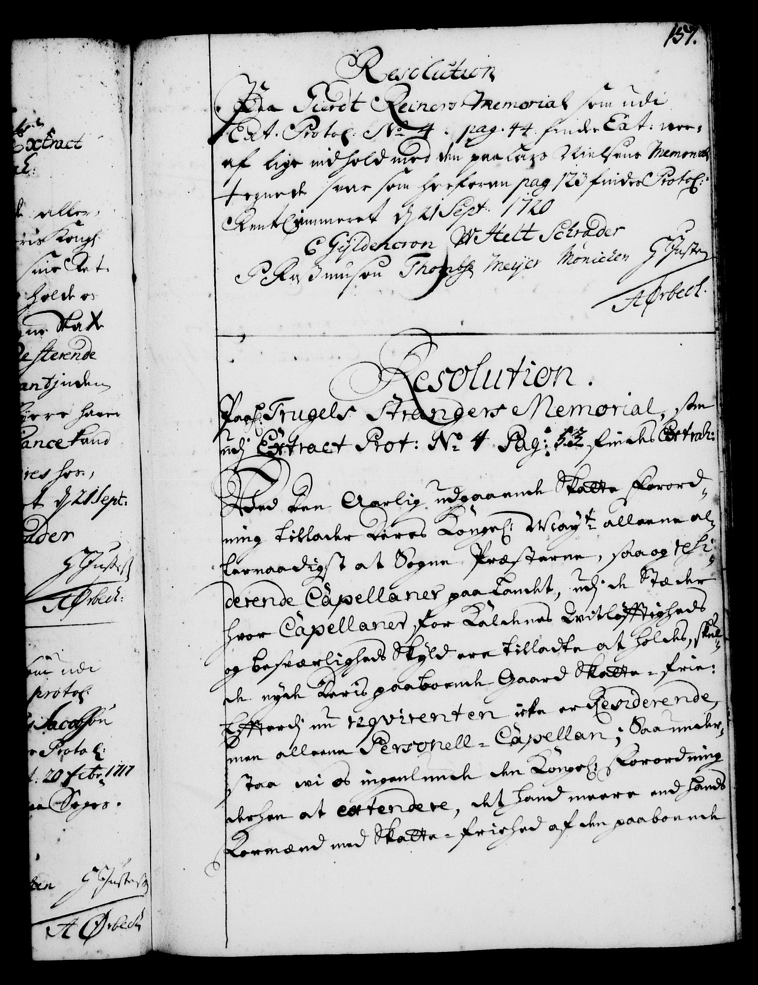 Rentekammeret, Kammerkanselliet, RA/EA-3111/G/Gg/Gga/L0001: Norsk ekspedisjonsprotokoll med register (merket RK 53.1), 1720-1723, s. 157