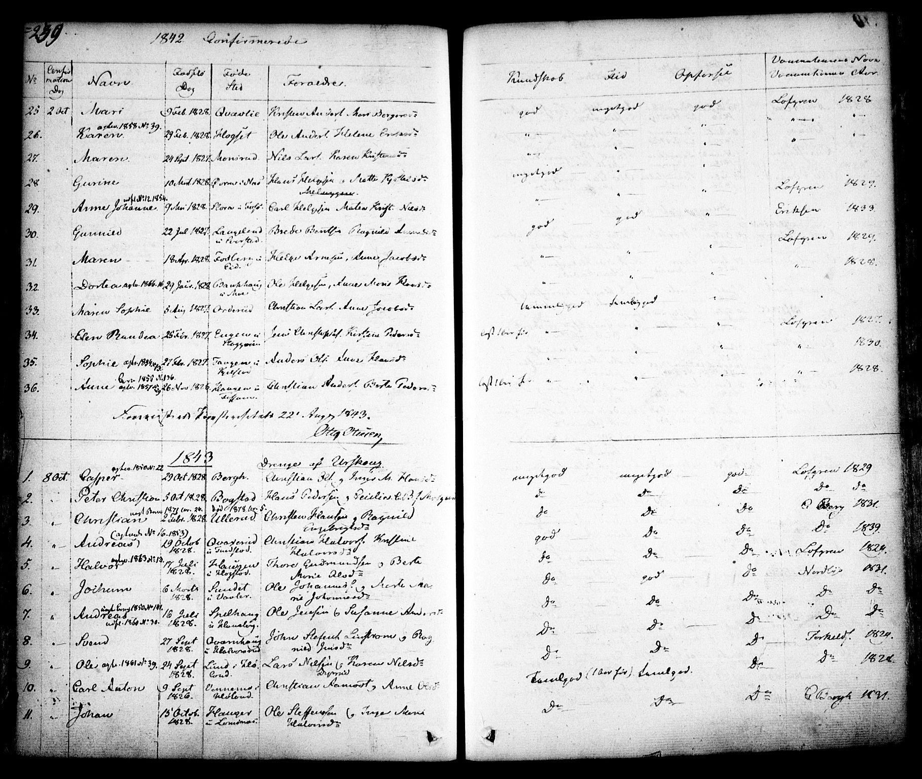 Aurskog prestekontor Kirkebøker, AV/SAO-A-10304a/F/Fa/L0006: Ministerialbok nr. I 6, 1829-1853, s. 239