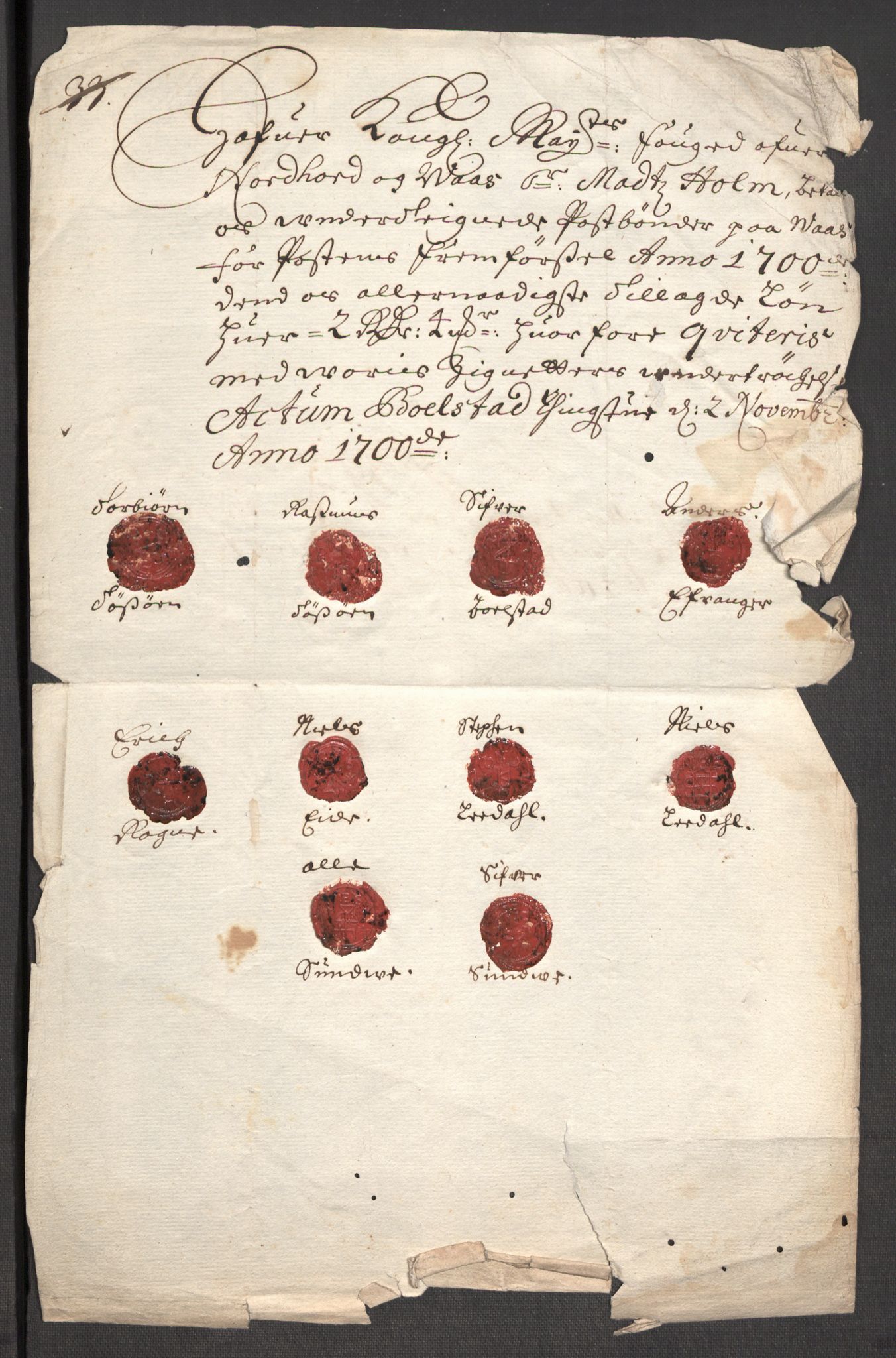 Rentekammeret inntil 1814, Reviderte regnskaper, Fogderegnskap, AV/RA-EA-4092/R51/L3185: Fogderegnskap Nordhordland og Voss, 1700-1701, s. 247