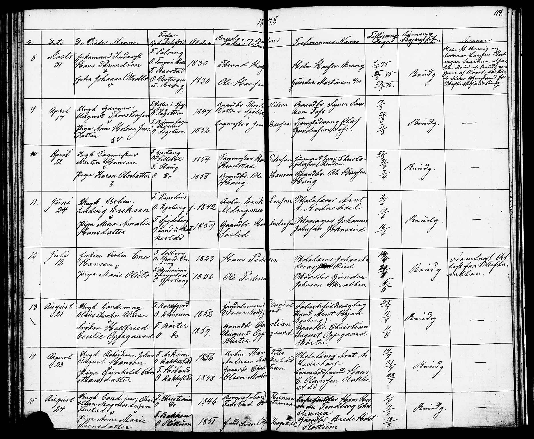 Enebakk prestekontor Kirkebøker, SAO/A-10171c/F/Fa/L0012: Ministerialbok nr. I 12, 1832-1882, s. 114