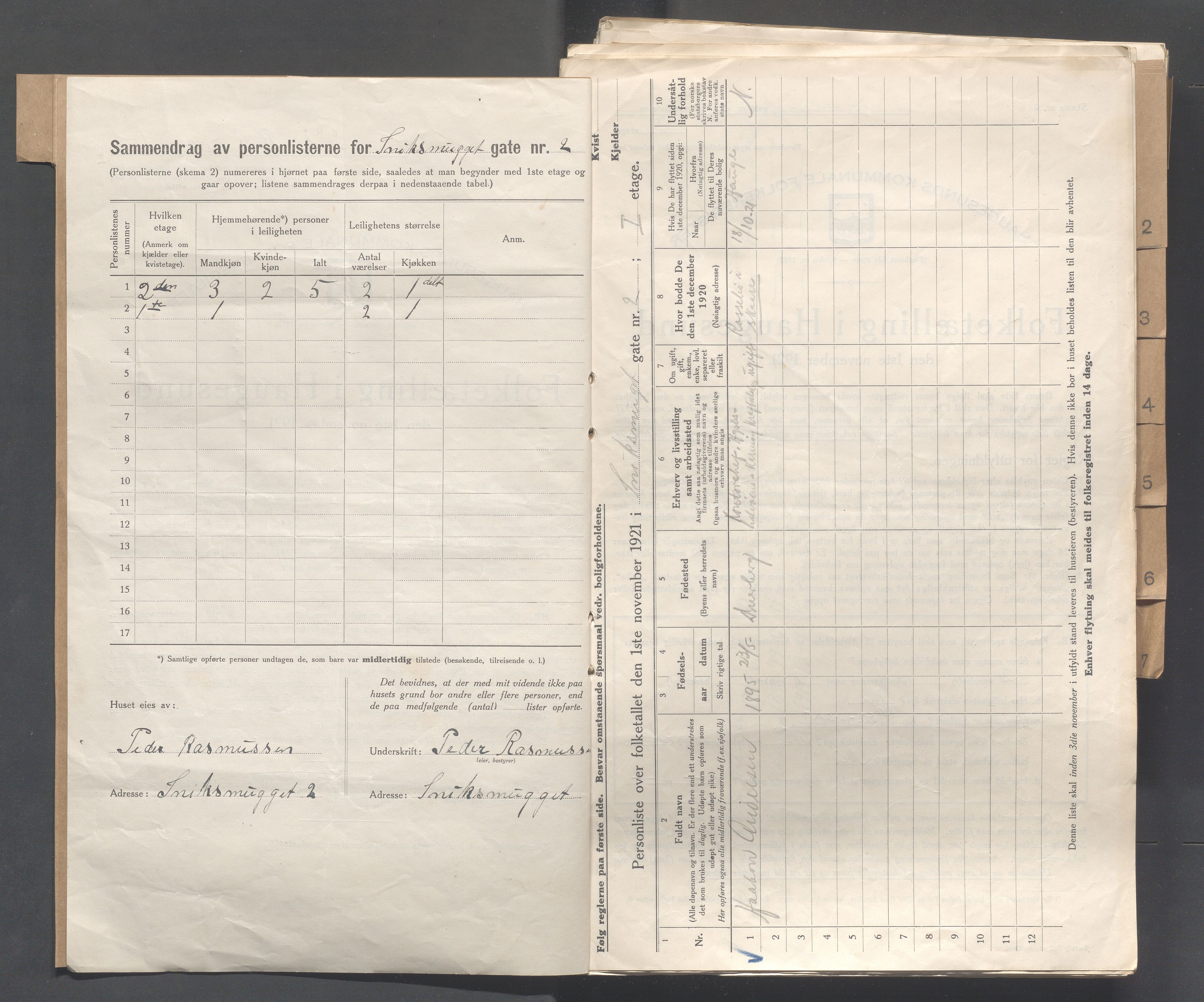 IKAR, Kommunal folketelling 1.11.1921 for Haugesund, 1921, s. 4273