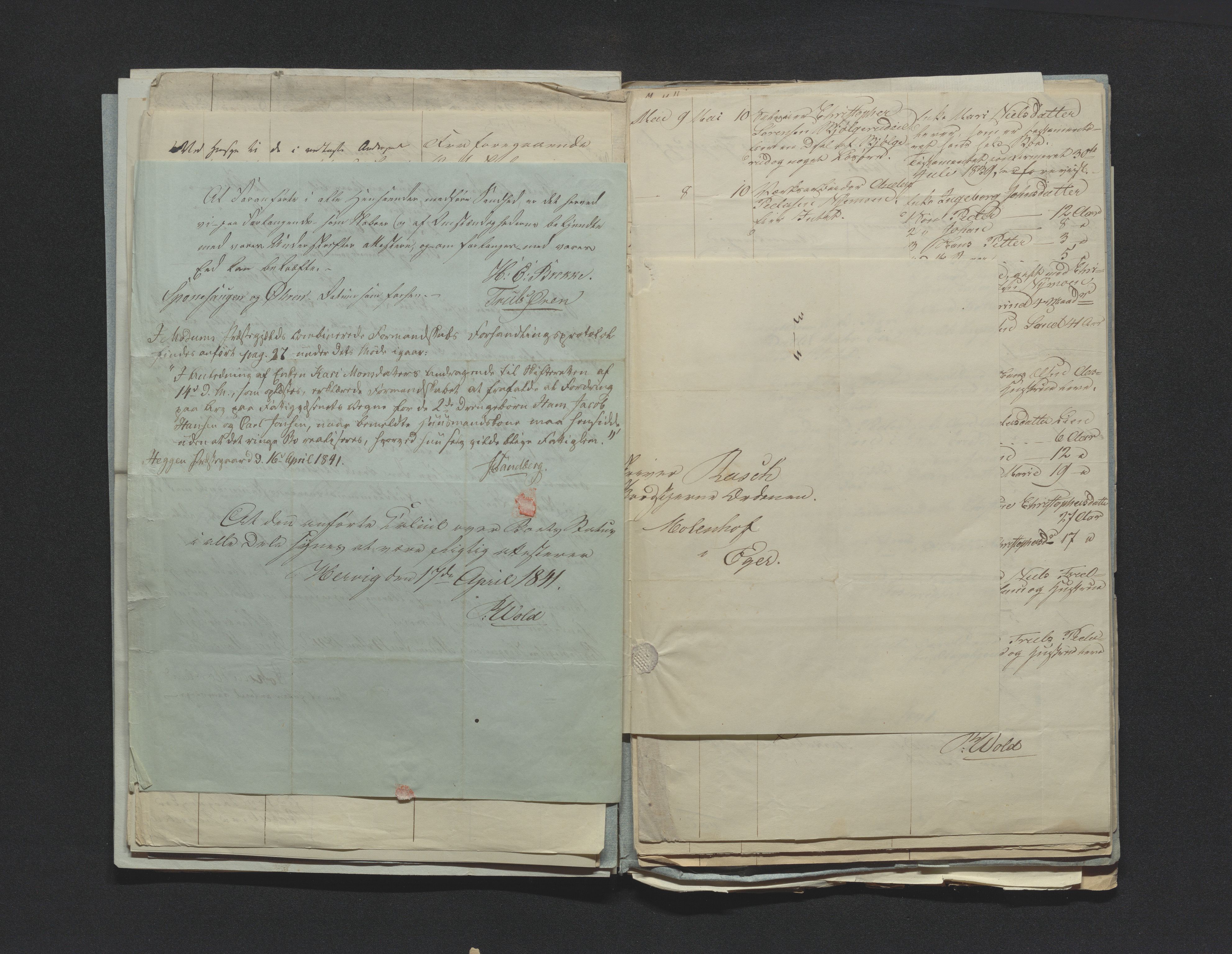 Eiker, Modum og Sigdal sorenskriveri, AV/SAKO-A-123/H/Ha/Hab/L0006: Dødsfallsmeldinger, 1841-1845