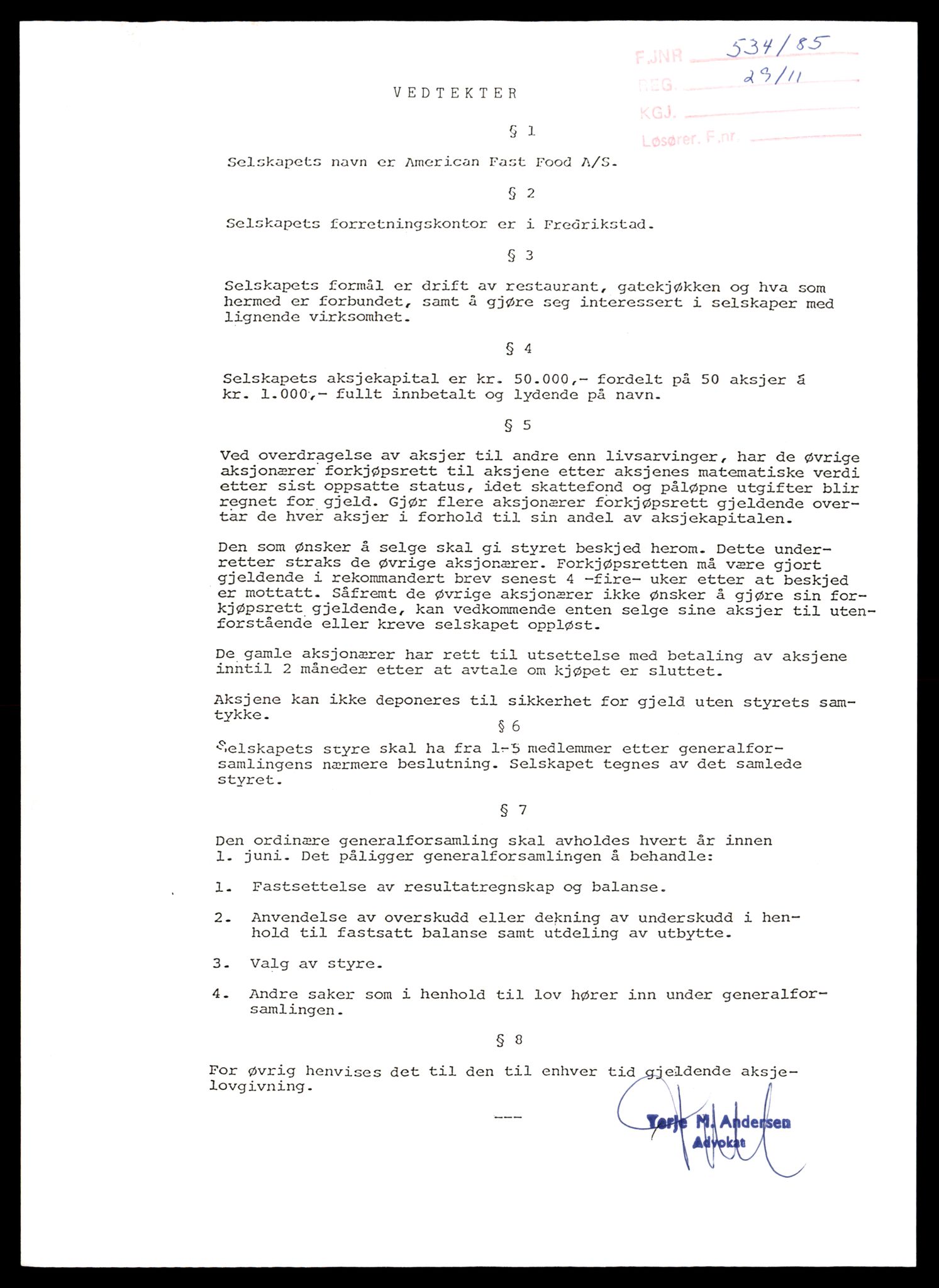 Fredrikstad tingrett, AV/SAT-A-10473/K/Kb/Kbb/L0002: Enkeltmannsforetak, aksjeselskap og andelslag, Am-An, 1944-1990, s. 11