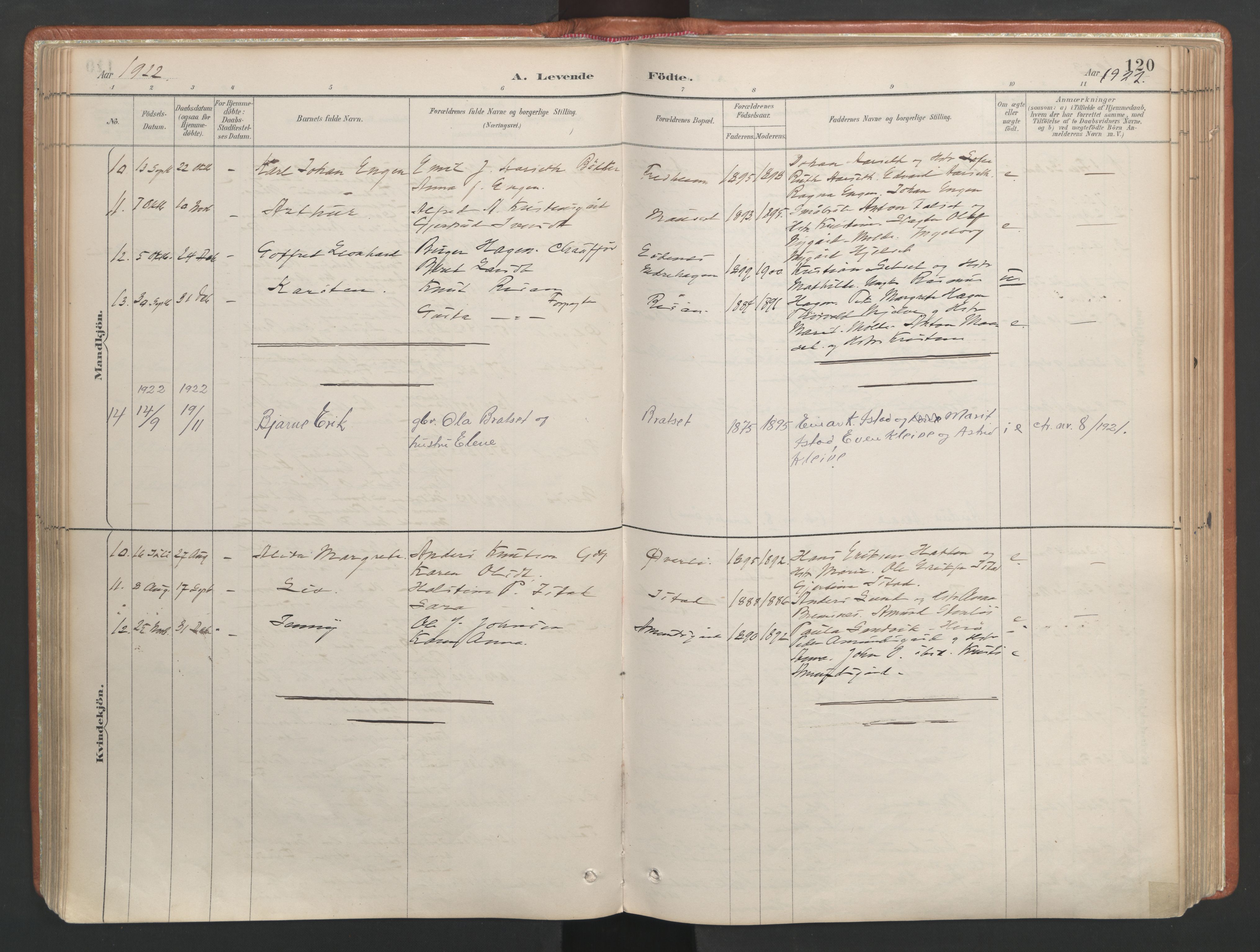 Ministerialprotokoller, klokkerbøker og fødselsregistre - Møre og Romsdal, AV/SAT-A-1454/557/L0682: Ministerialbok nr. 557A04, 1887-1970, s. 120