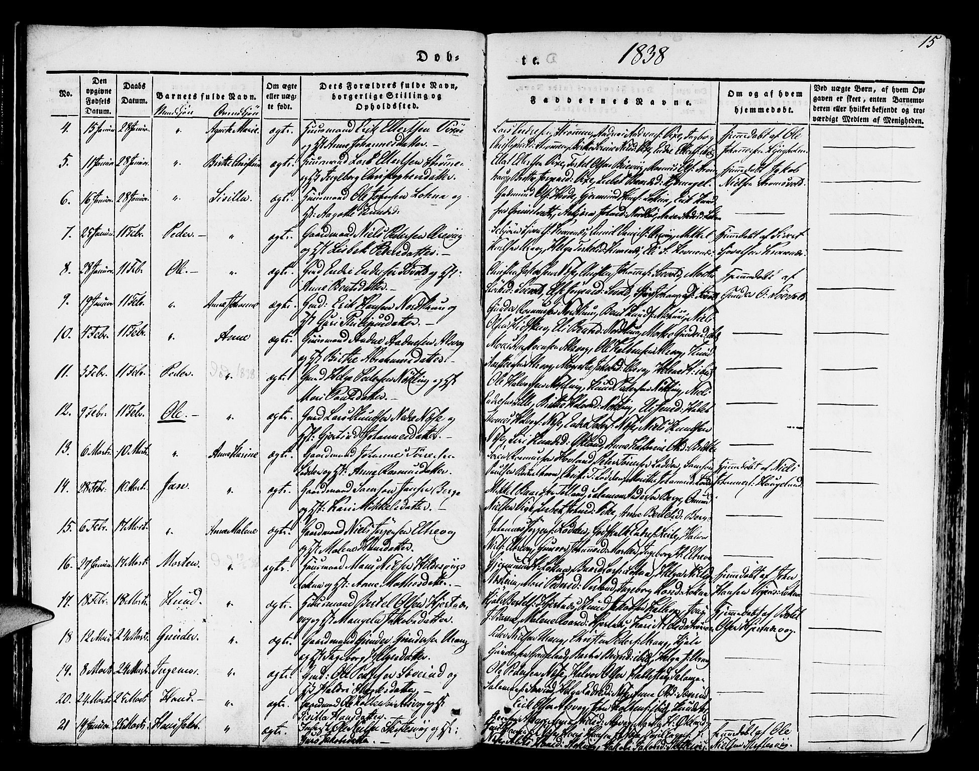 Finnås sokneprestembete, AV/SAB-A-99925/H/Ha/Haa/Haaa/L0006: Ministerialbok nr. A 6, 1836-1850, s. 15