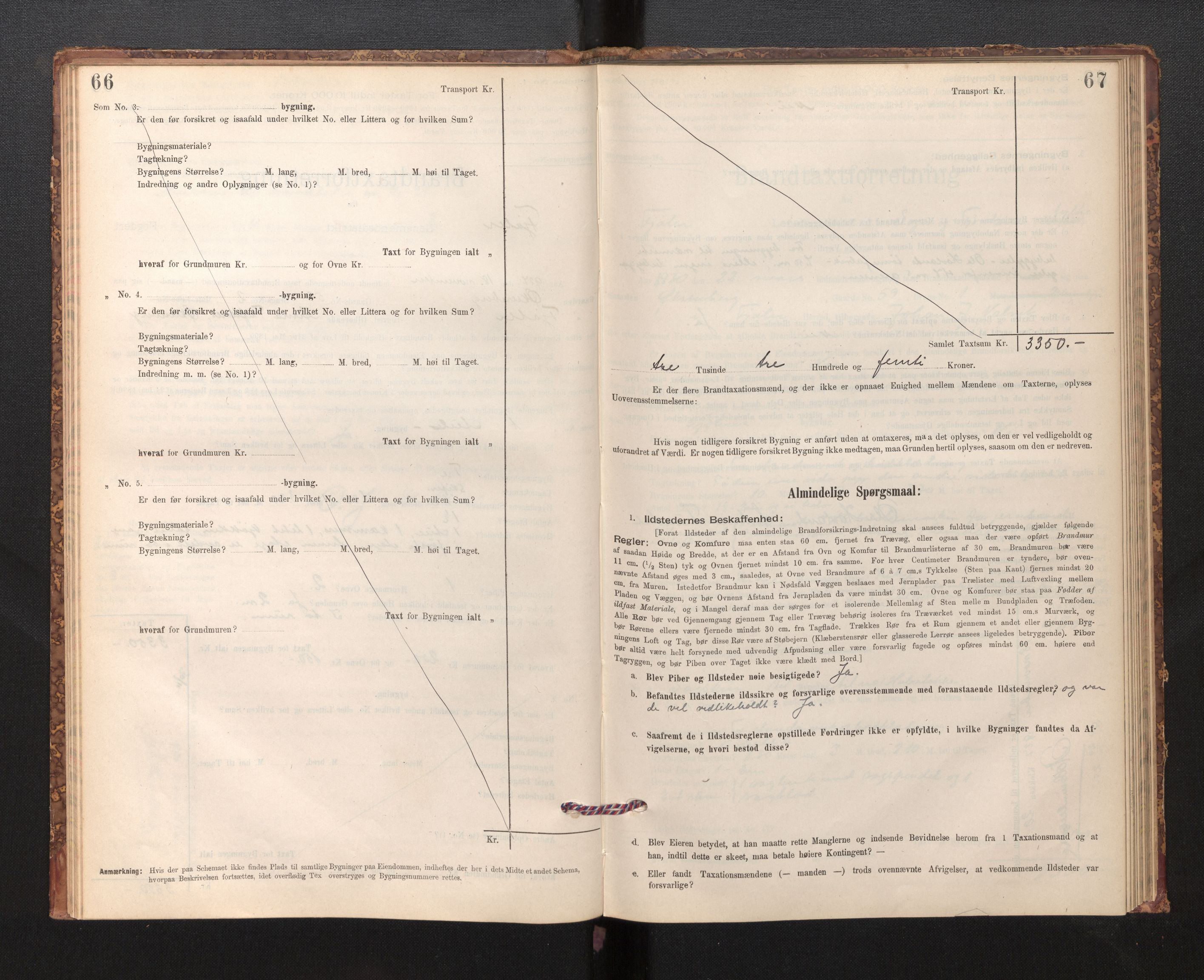 Lensmannen i Fjaler, SAB/A-27201/0012/L0006: Branntakstprotokoll, skjematakst, 1895-1937, s. 66-67