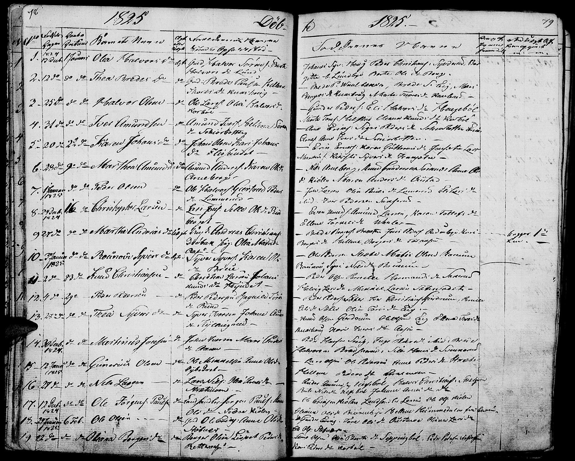 Hof prestekontor, AV/SAH-PREST-038/H/Ha/Haa/L0006: Ministerialbok nr. 6, 1822-1841, s. 78-79