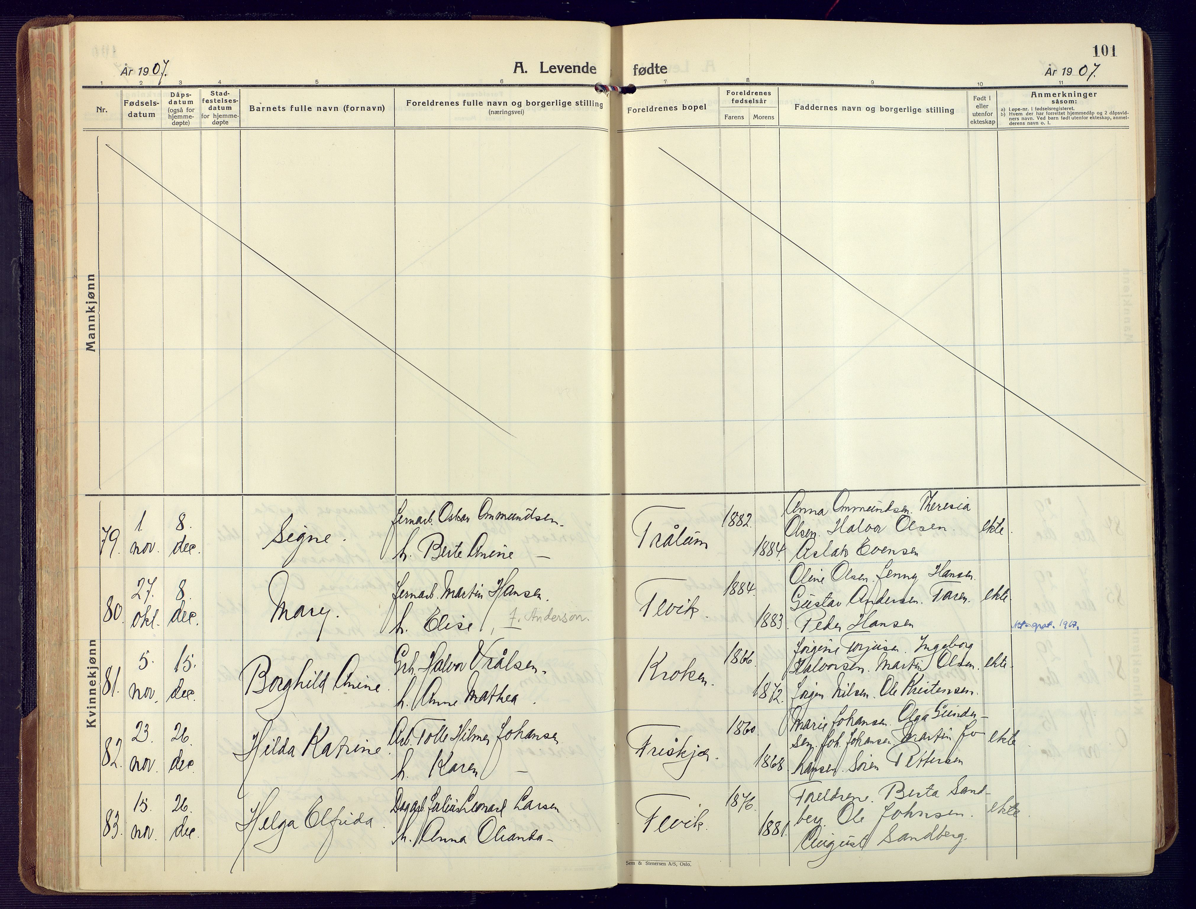 Fjære sokneprestkontor, AV/SAK-1111-0011/F/Fa/L0004: Ministerialbok nr. A 4, 1902-1925, s. 101