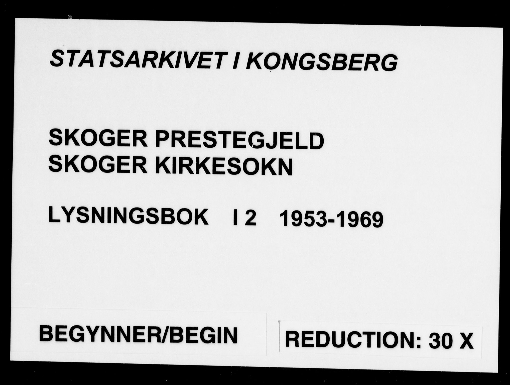 Skoger kirkebøker, SAKO/A-59/H/Ha/L0002: Lysningsprotokoll nr. I 2, 1953-1969