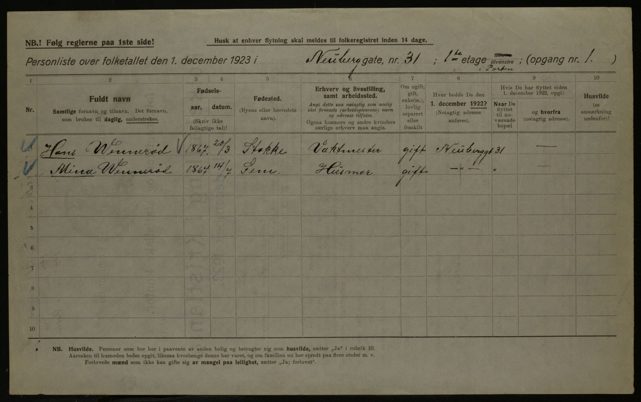 OBA, Kommunal folketelling 1.12.1923 for Kristiania, 1923, s. 77254