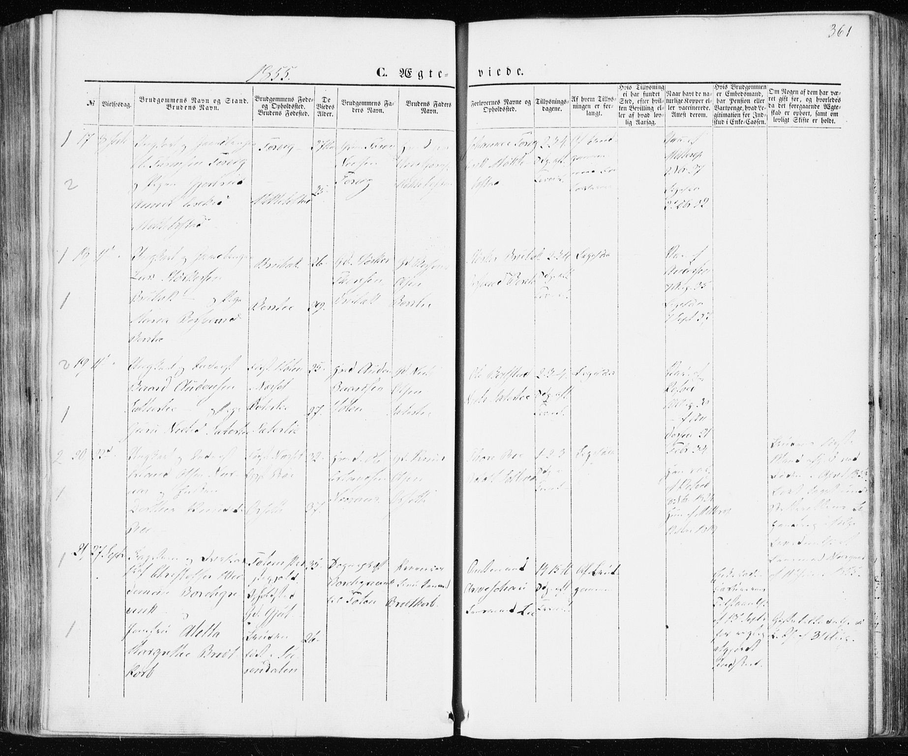 Ministerialprotokoller, klokkerbøker og fødselsregistre - Møre og Romsdal, SAT/A-1454/586/L0984: Ministerialbok nr. 586A10, 1844-1856, s. 361