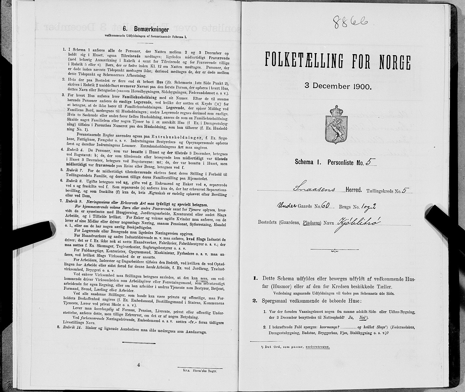 SAT, Folketelling 1900 for 1736 Snåsa herred, 1900, s. 1139