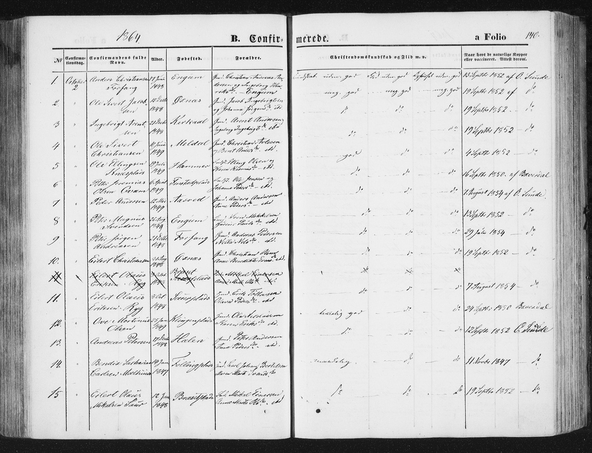 Ministerialprotokoller, klokkerbøker og fødselsregistre - Nord-Trøndelag, SAT/A-1458/746/L0447: Ministerialbok nr. 746A06, 1860-1877, s. 140
