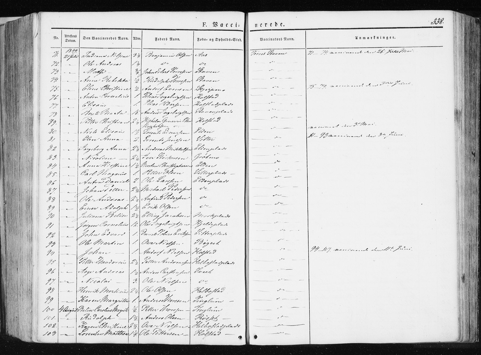Ministerialprotokoller, klokkerbøker og fødselsregistre - Nord-Trøndelag, SAT/A-1458/741/L0393: Ministerialbok nr. 741A07, 1849-1863, s. 338