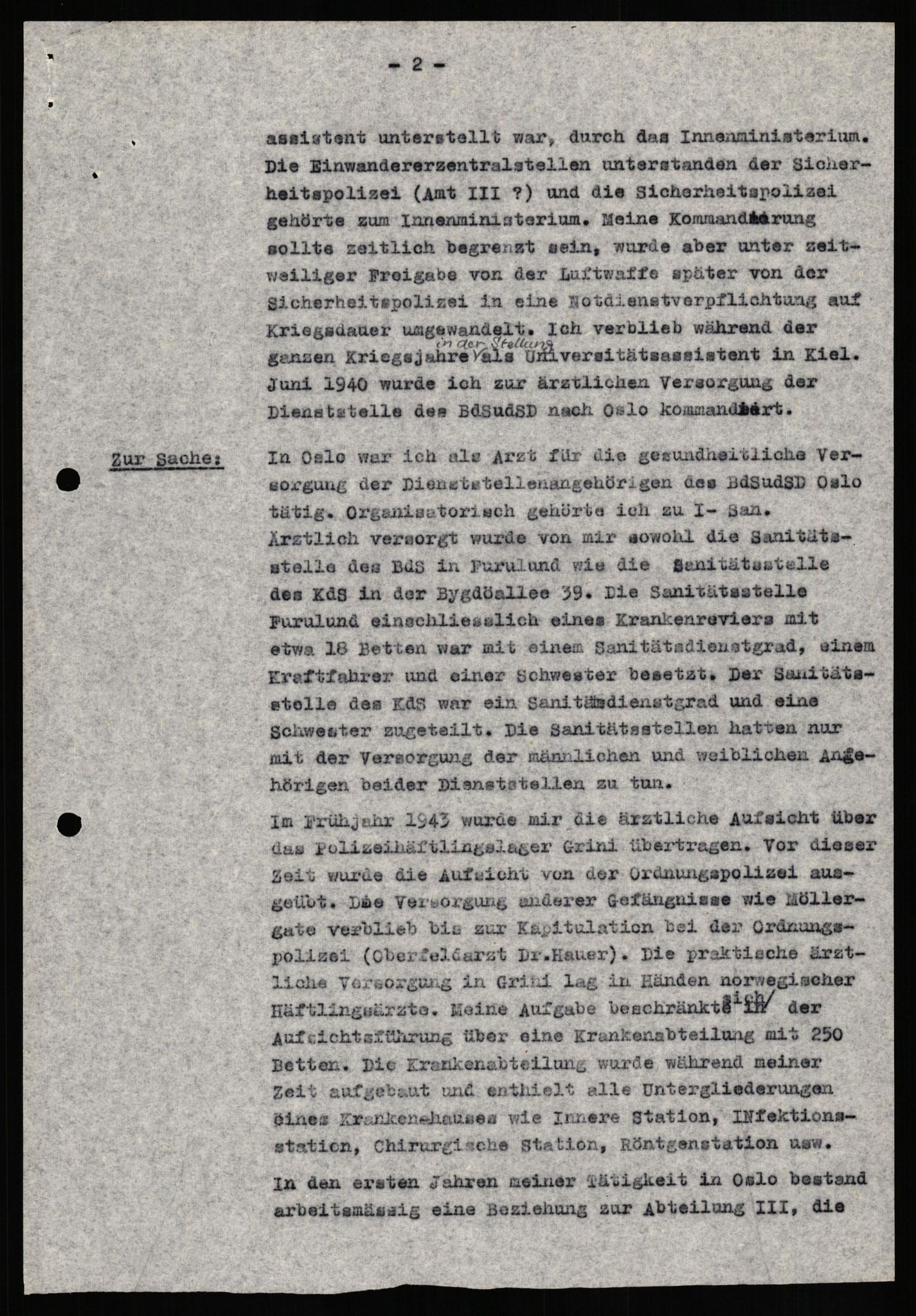 Forsvaret, Forsvarets overkommando II, RA/RAFA-3915/D/Db/L0027: CI Questionaires. Tyske okkupasjonsstyrker i Norge. Tyskere., 1945-1946, s. 415