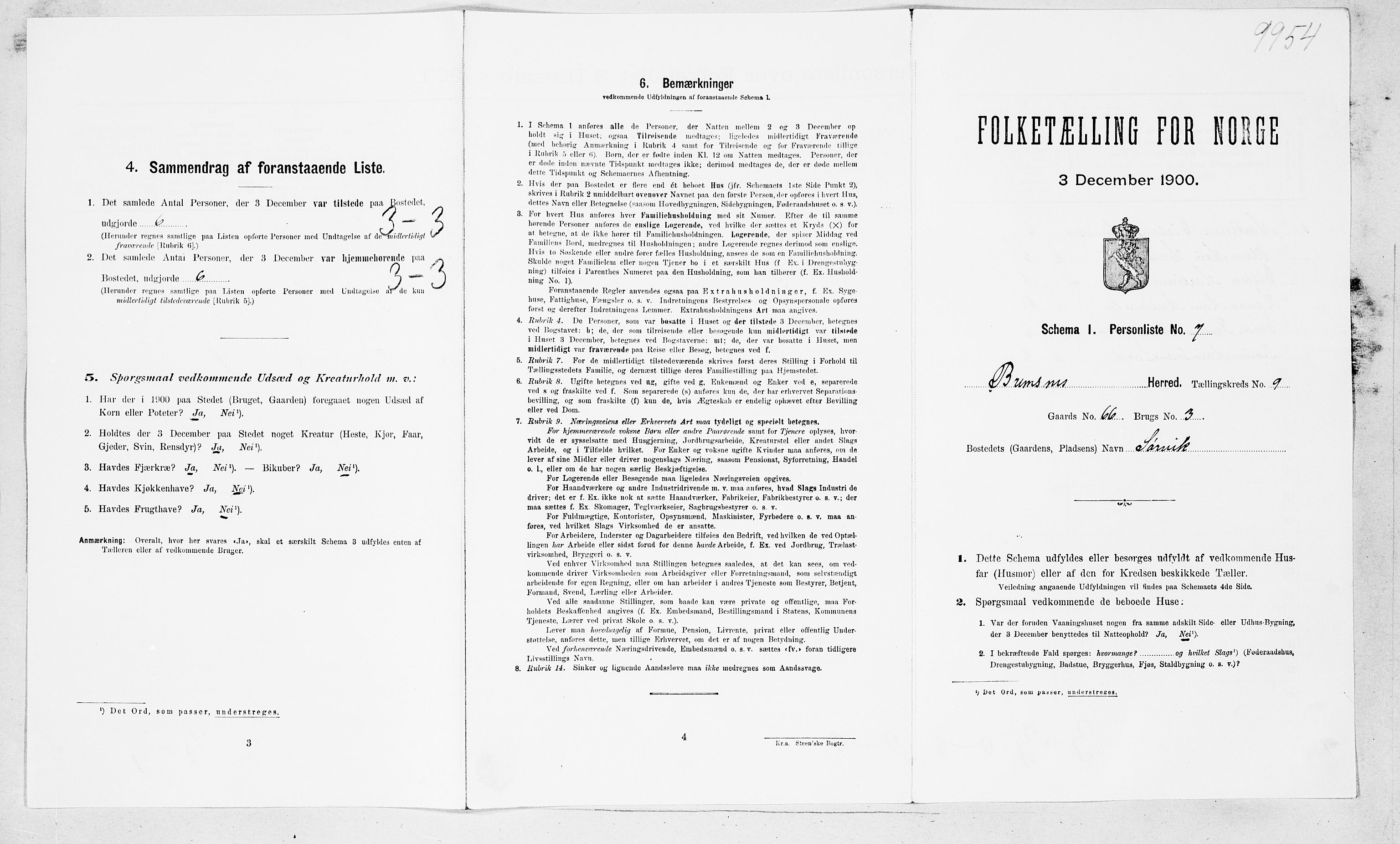 SAT, Folketelling 1900 for 1554 Bremsnes herred, 1900, s. 964