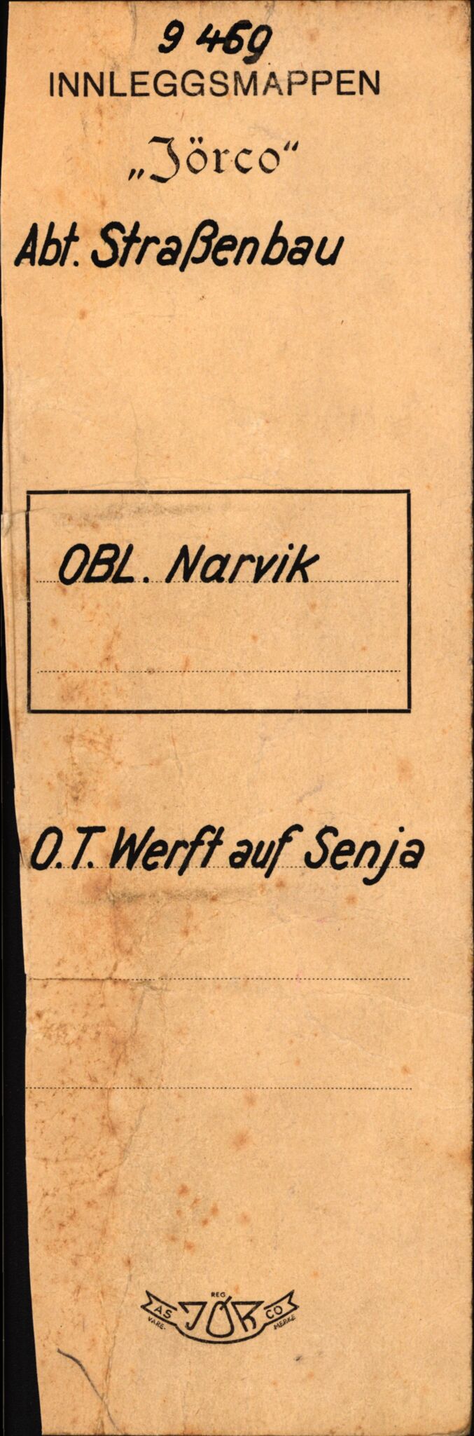 Tyske arkiver, Organisation Todt (OT), Einsatzgruppe Wiking, AV/RA-RAFA-2188/1/E/E6/E6c/L0007: Nachschub: Arkivkode 9451-9490, 1940-1945, s. 227