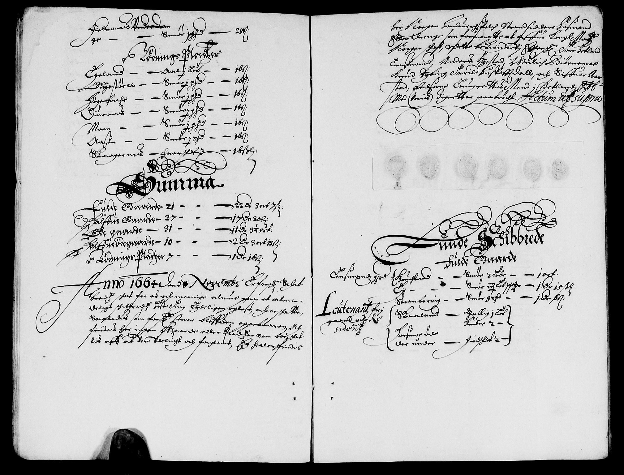 Rentekammeret inntil 1814, Reviderte regnskaper, Lensregnskaper, AV/RA-EA-5023/R/Rb/Rbs/L0048: Stavanger len, 1664