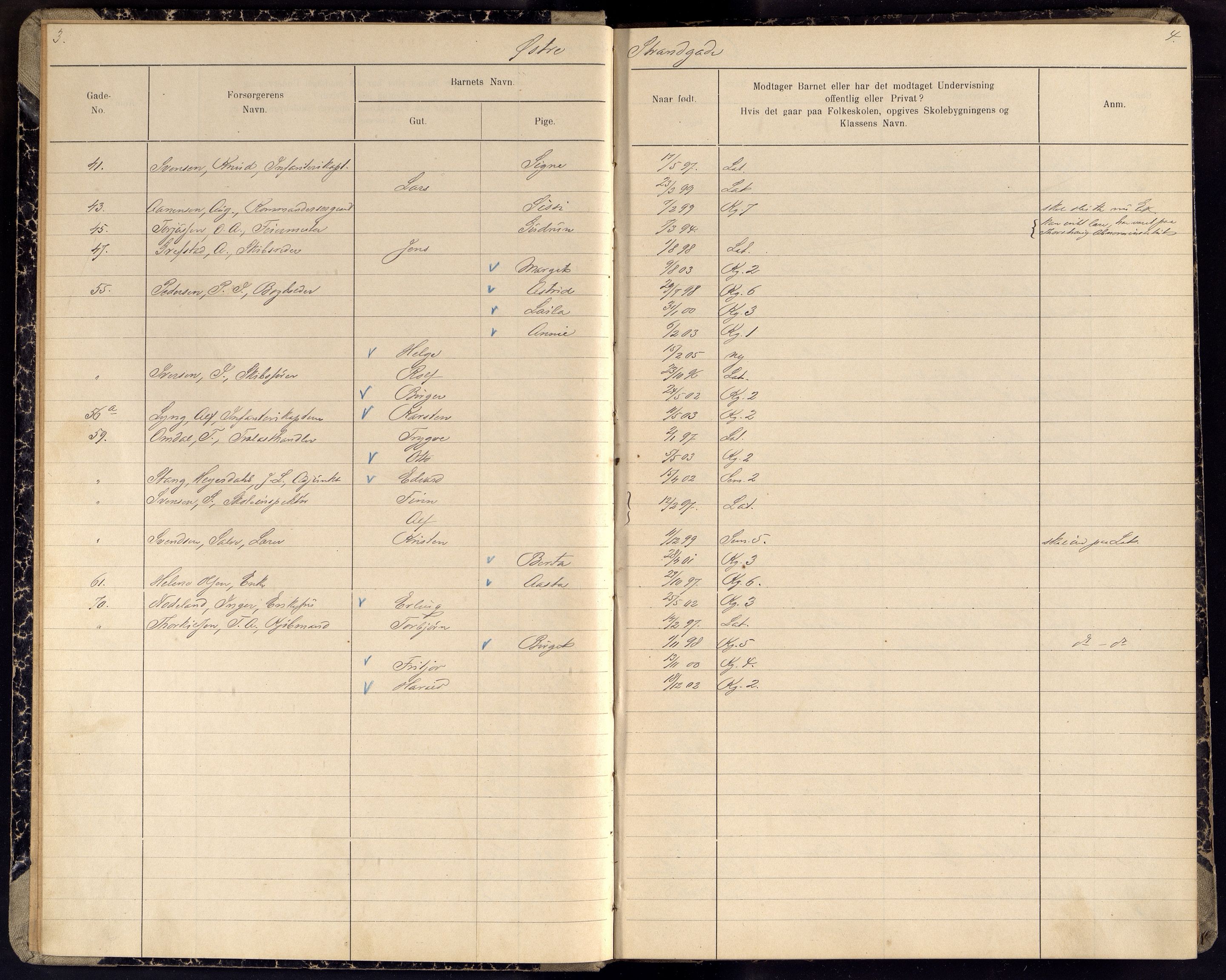 Kristiansand By - Skolekommisjonen/ -Styret, ARKSOR/1001KG510/J/Jb/L0019: Barnetelling, 1911