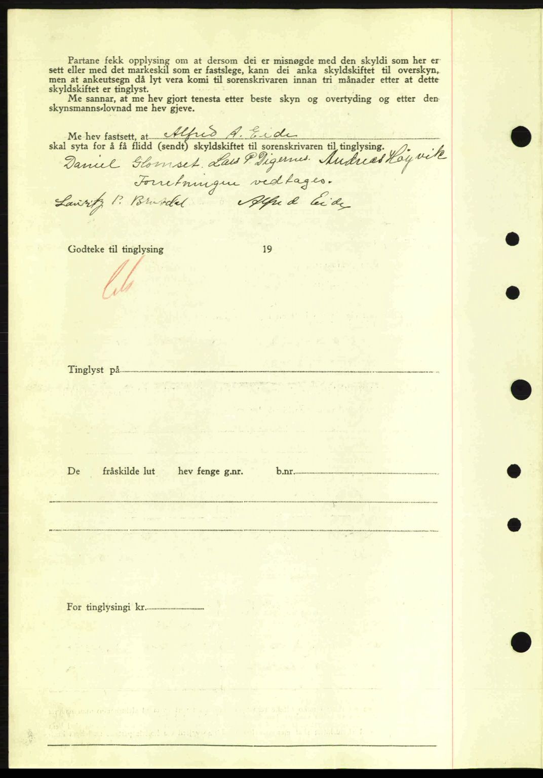 Nordre Sunnmøre sorenskriveri, AV/SAT-A-0006/1/2/2C/2Ca: Pantebok nr. A15, 1942-1943, Dagboknr: 665/1943