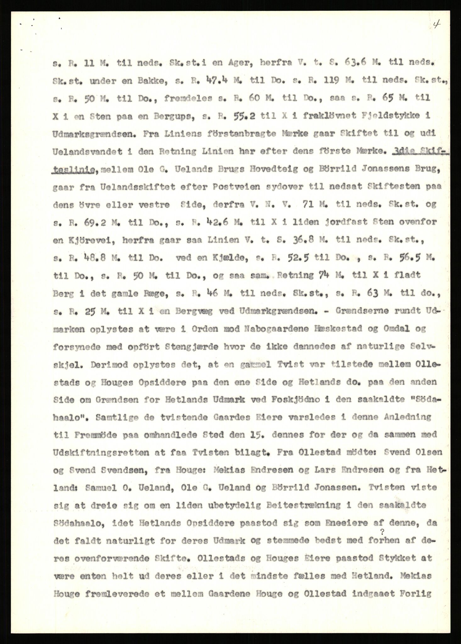 Statsarkivet i Stavanger, AV/SAST-A-101971/03/Y/Yj/L0036: Avskrifter sortert etter gårdsnavn: Hervik - Hetland i Høyland, 1750-1930, s. 551