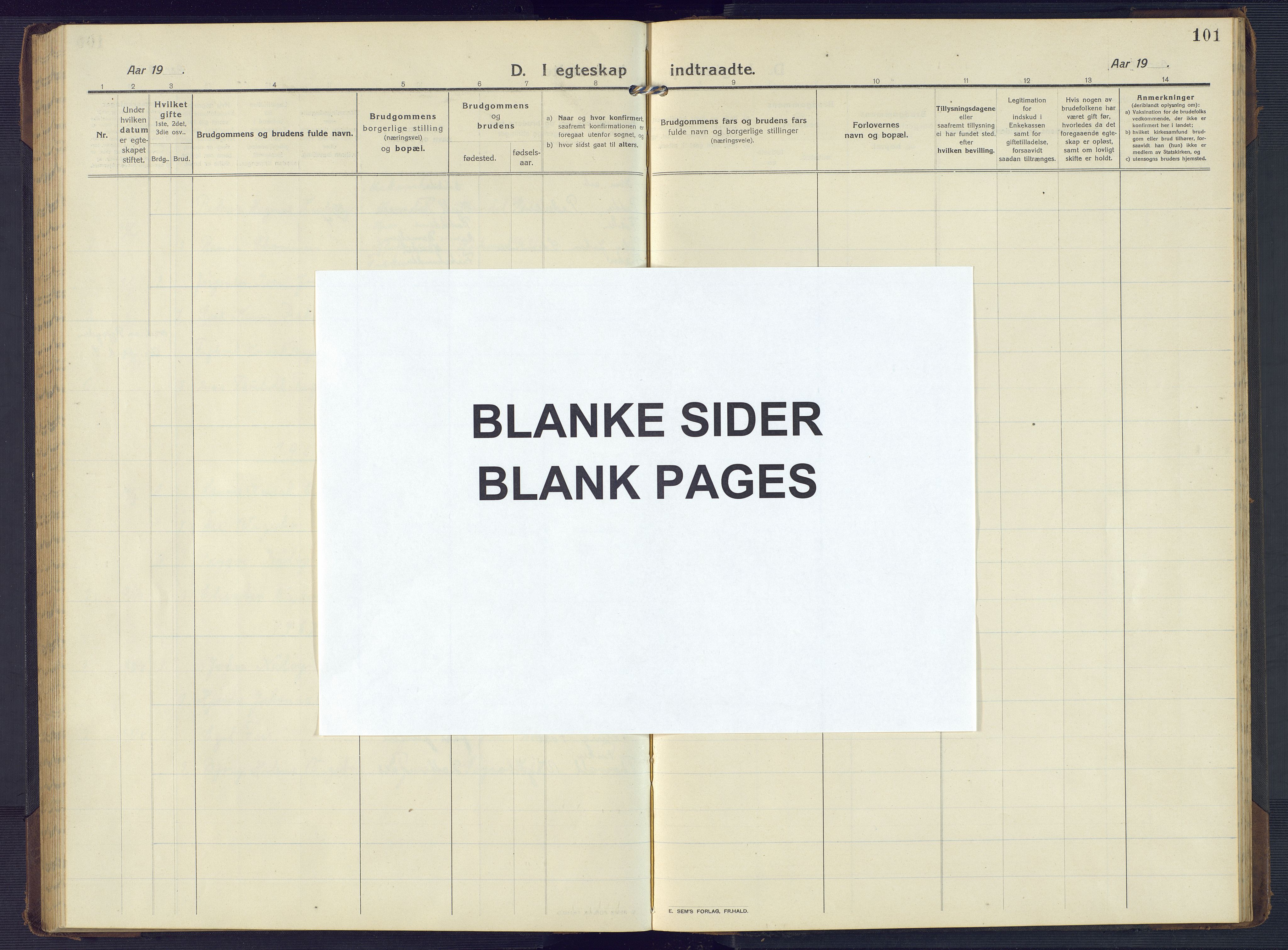 Mandal sokneprestkontor, AV/SAK-1111-0030/F/Fb/Fbb/L0005: Klokkerbok nr. B 5, 1913-1957, s. 101
