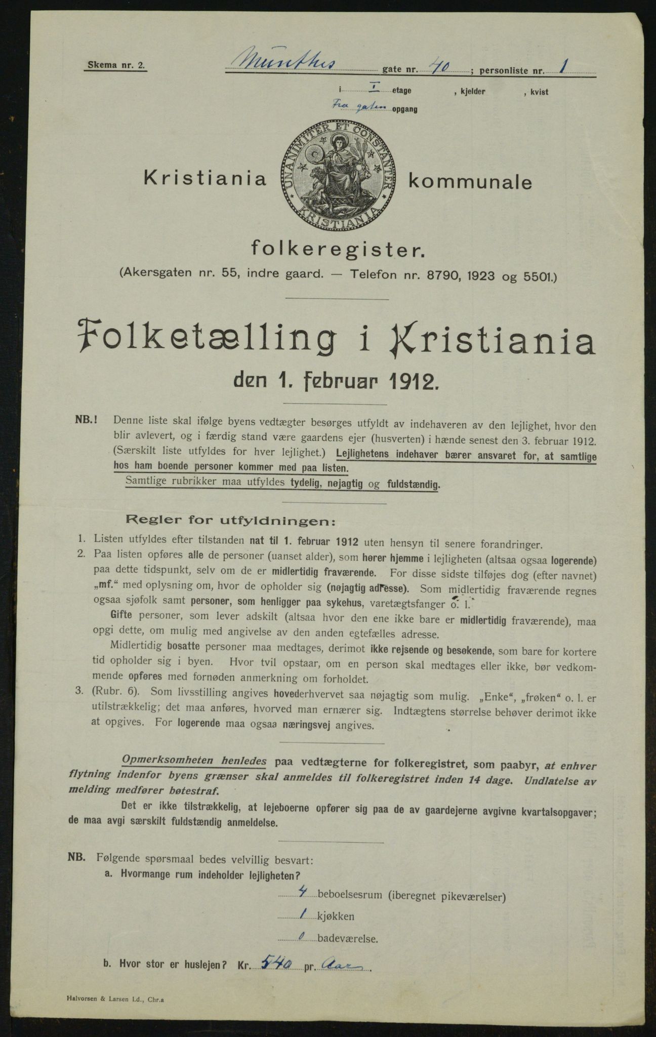 OBA, Kommunal folketelling 1.2.1912 for Kristiania, 1912, s. 68700