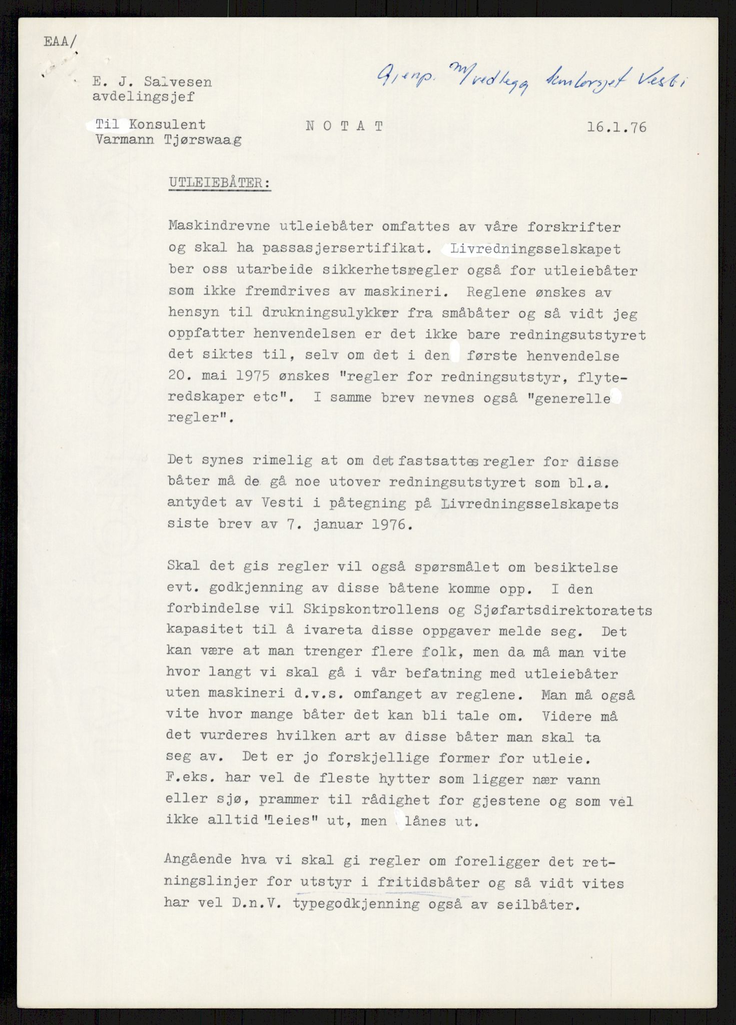 Sjøfartsdirektoratet med forløpere, generelt arkiv, AV/RA-S-1407/D/Du/Duc/L0641/0004: Skipskontrollen - Forskrifter    / Utleiebåter (2 mapper), 1977-1989, s. 52
