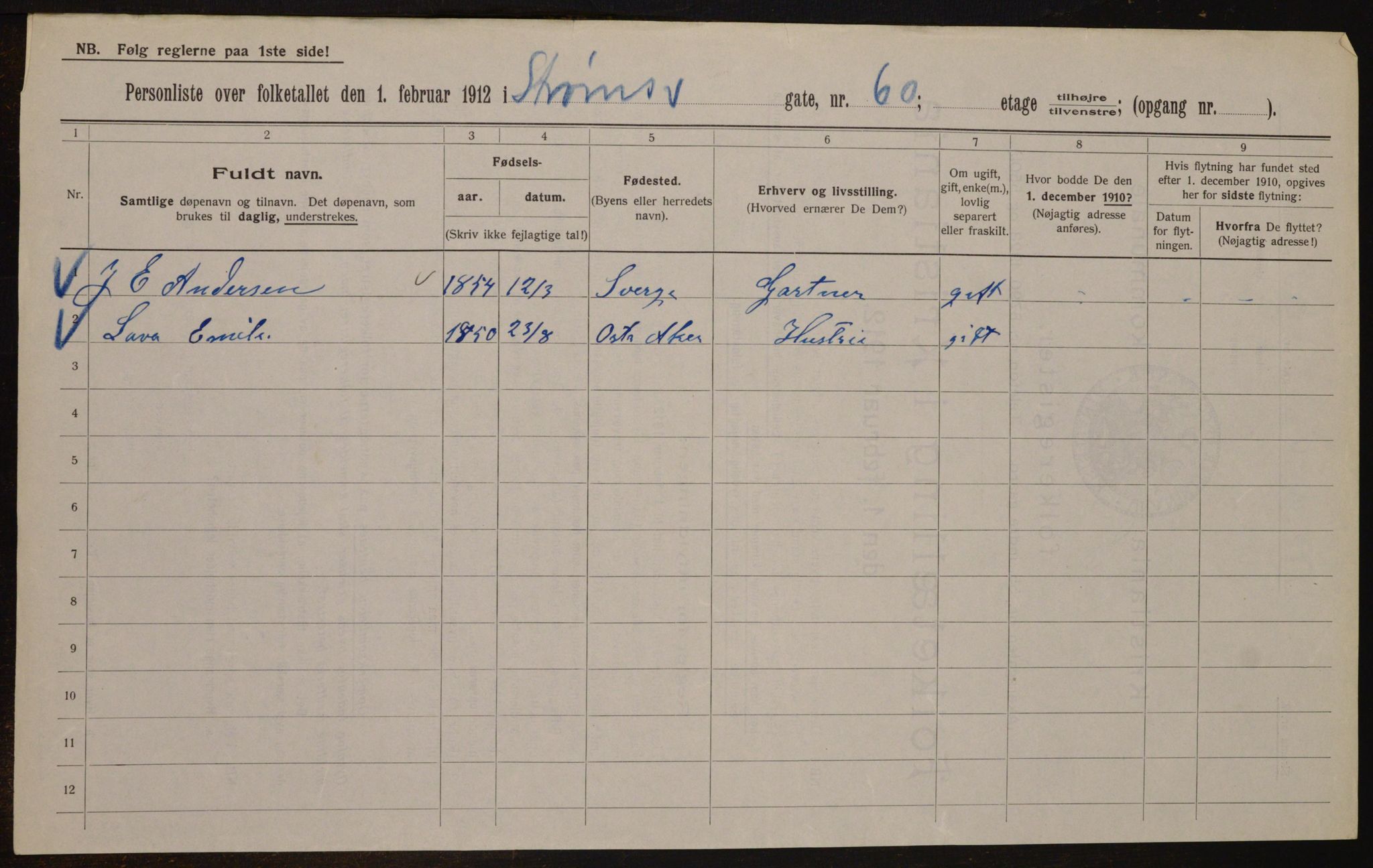 OBA, Kommunal folketelling 1.2.1912 for Kristiania, 1912, s. 104448