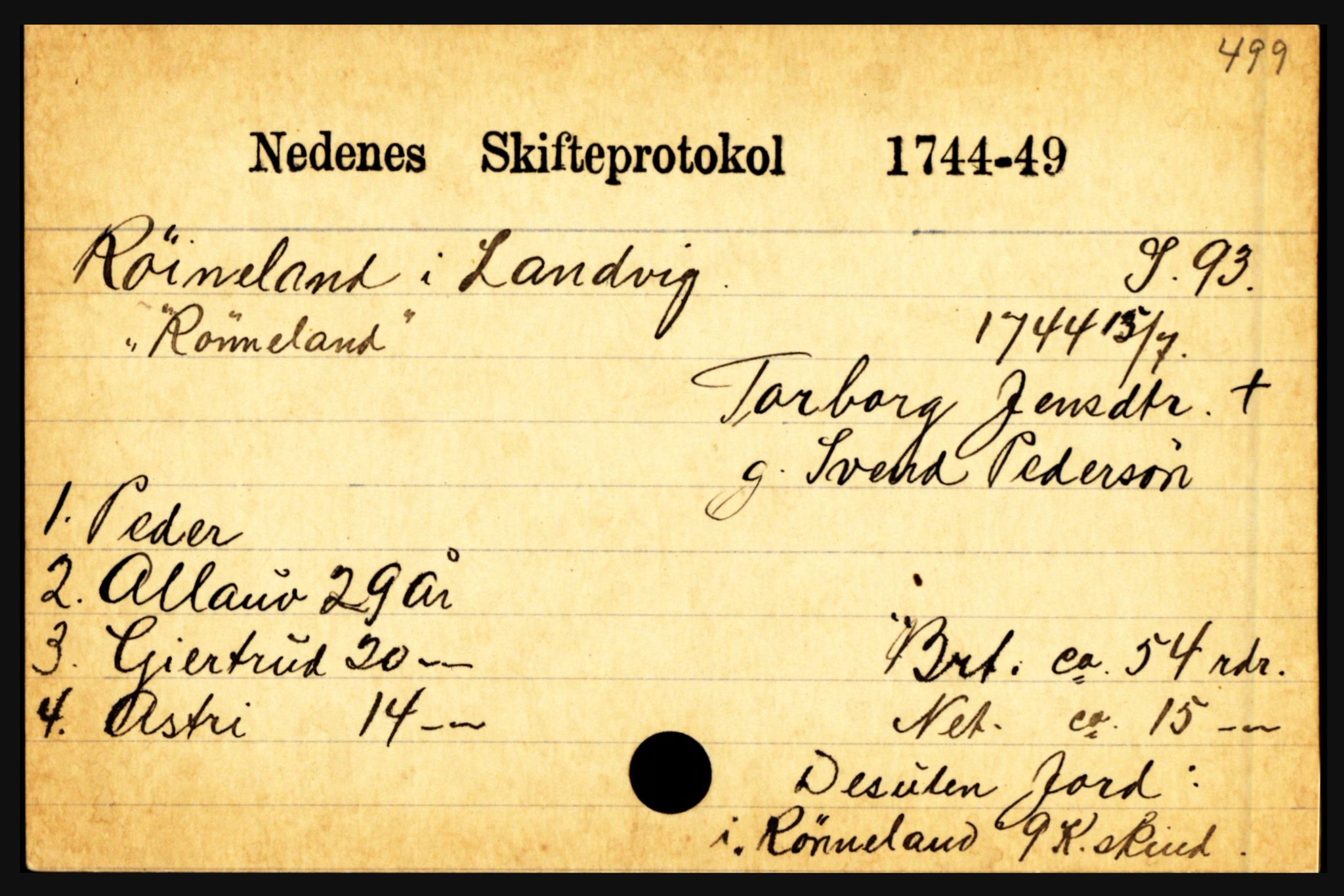 Nedenes sorenskriveri før 1824, AV/SAK-1221-0007/H, s. 24919