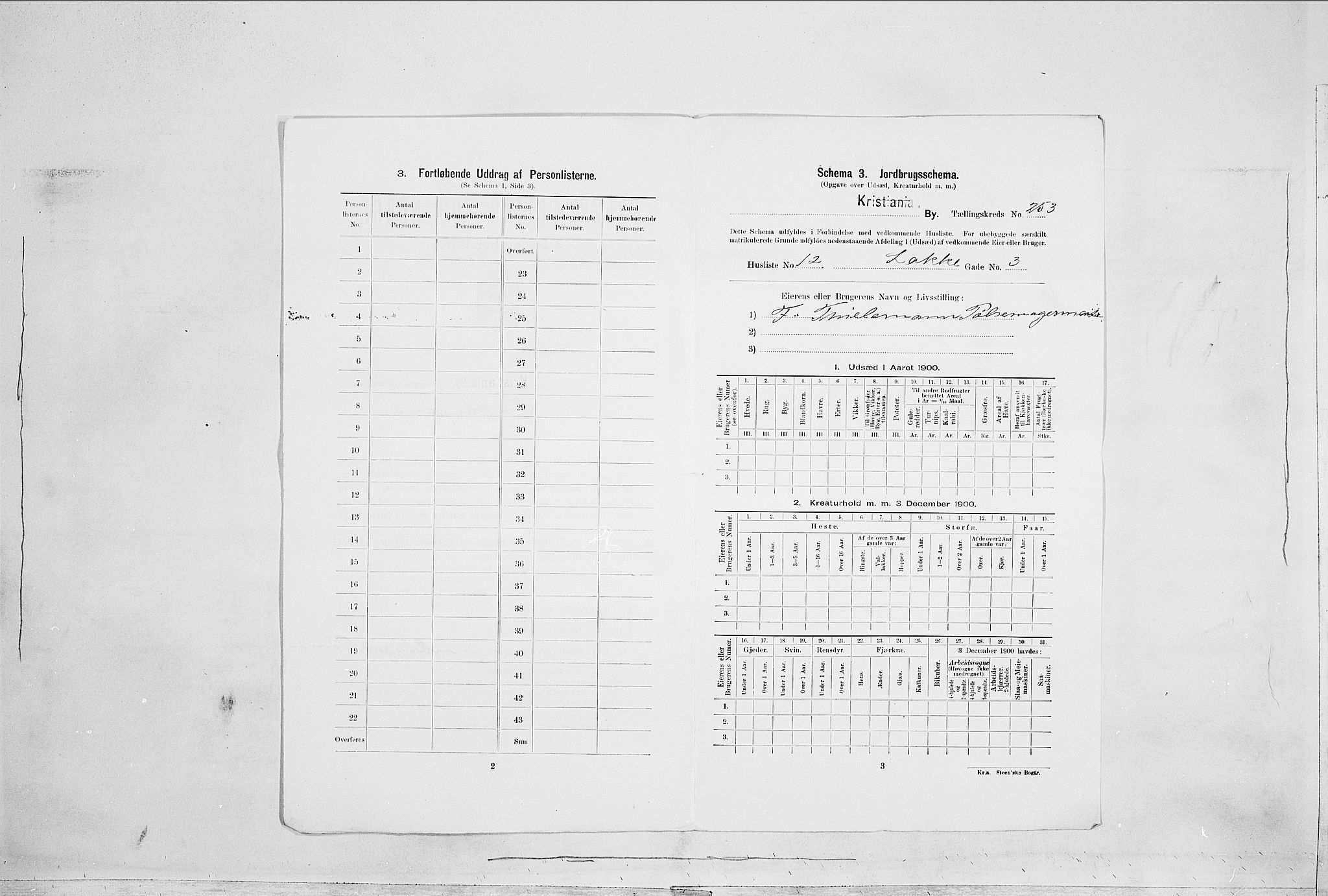 SAO, Folketelling 1900 for 0301 Kristiania kjøpstad, 1900, s. 50225