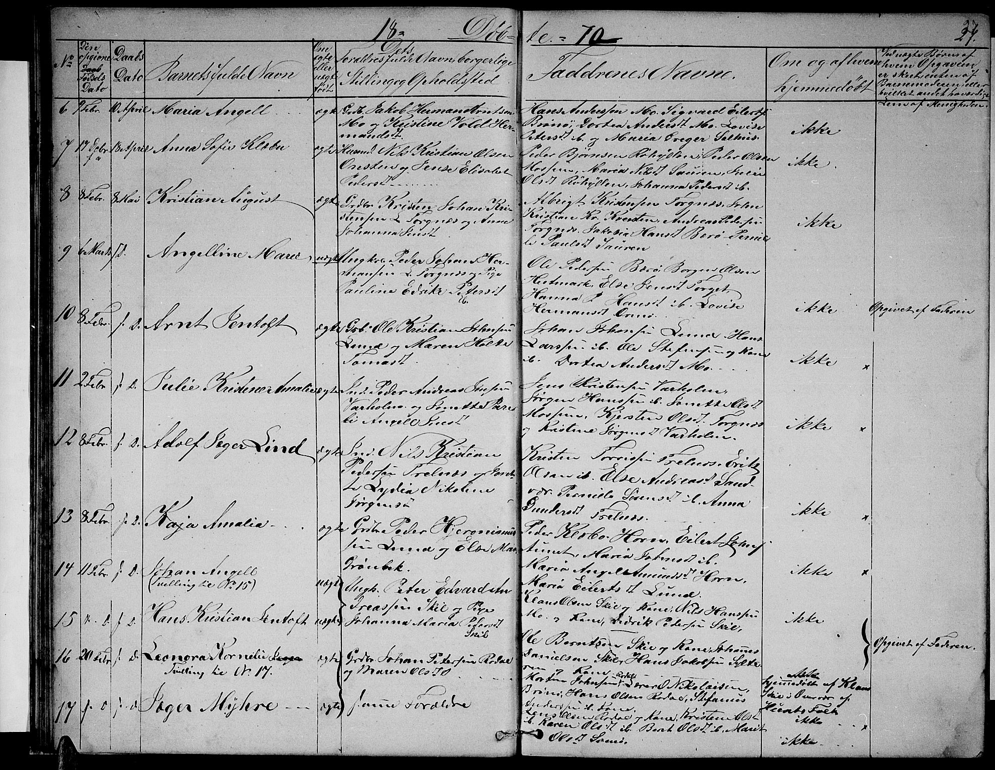 Ministerialprotokoller, klokkerbøker og fødselsregistre - Nordland, SAT/A-1459/813/L0212: Klokkerbok nr. 813C04, 1864-1886, s. 27