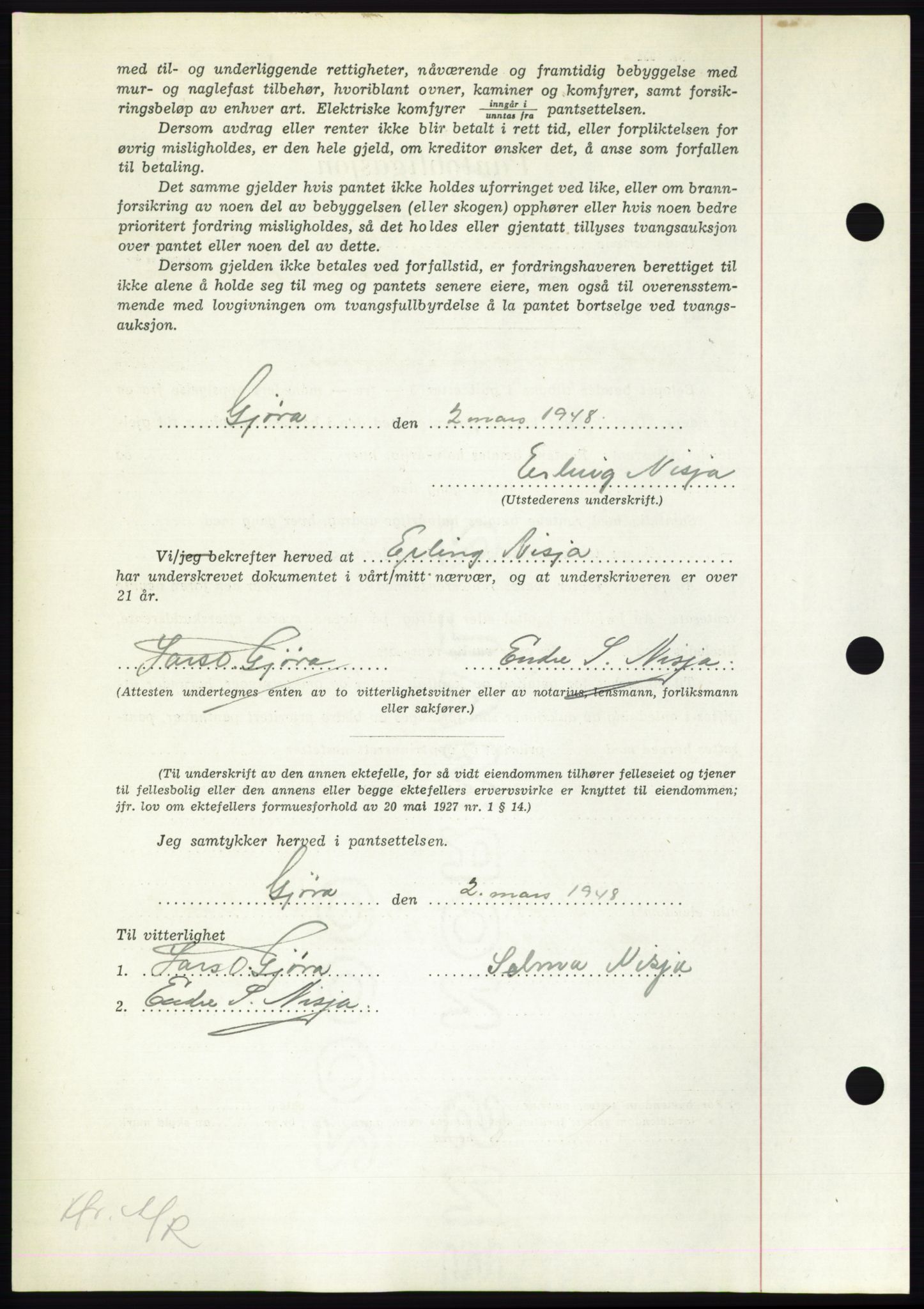 Nordmøre sorenskriveri, AV/SAT-A-4132/1/2/2Ca: Pantebok nr. B102, 1949-1949, Dagboknr: 2188/1949