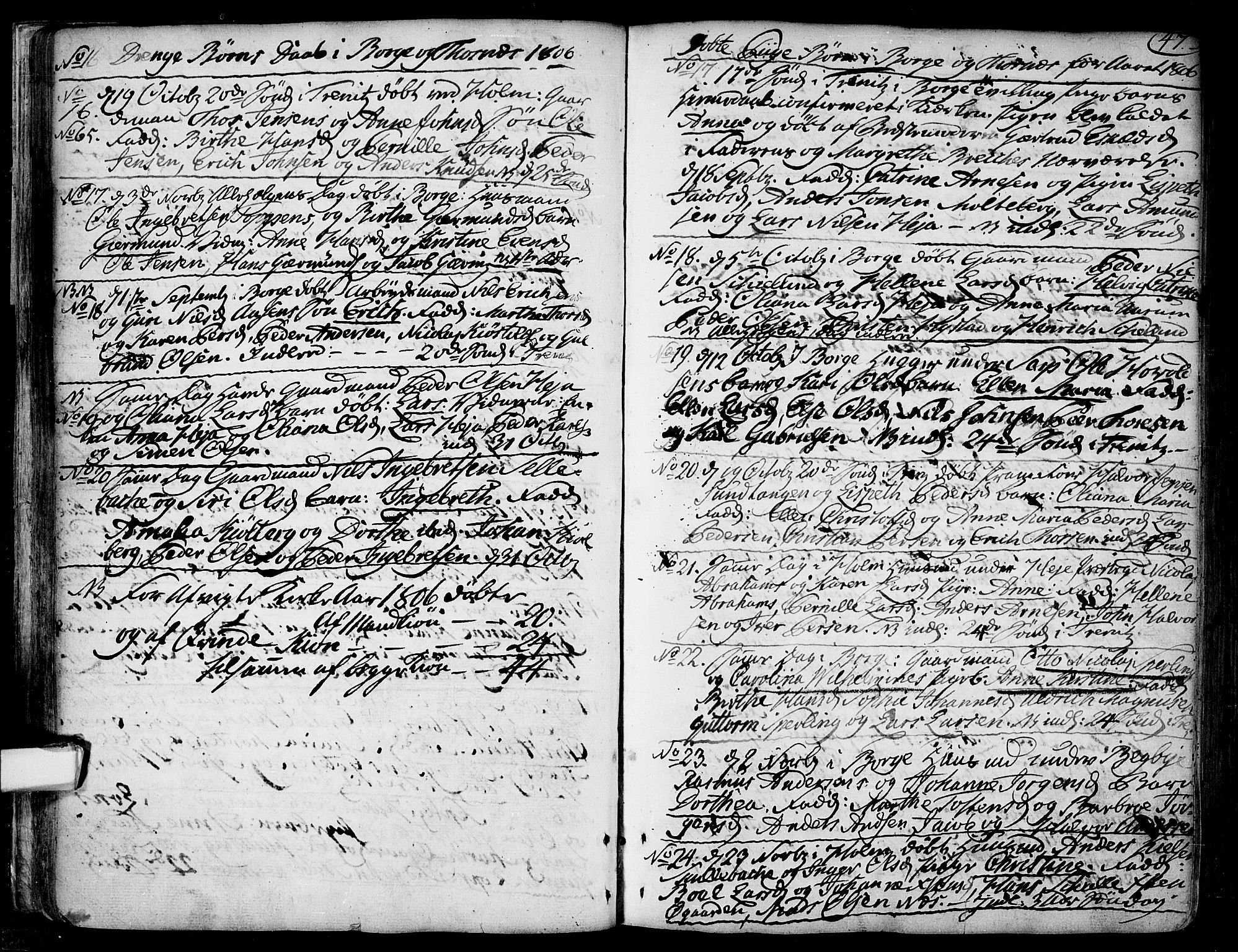 Borge prestekontor Kirkebøker, SAO/A-10903/F/Fa/L0002: Ministerialbok nr. I 2, 1791-1817, s. 47