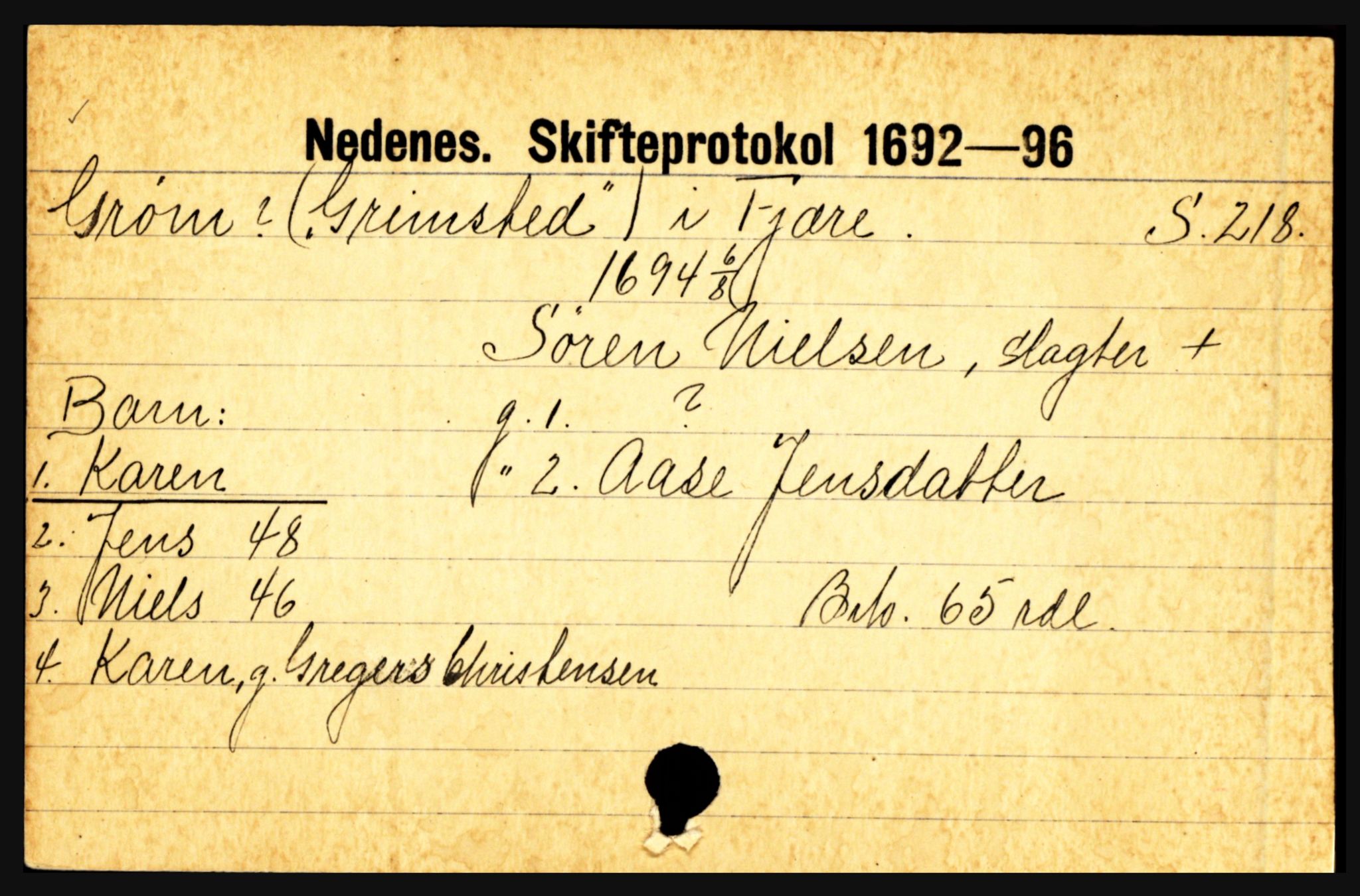 Nedenes sorenskriveri før 1824, AV/SAK-1221-0007/H, s. 10229