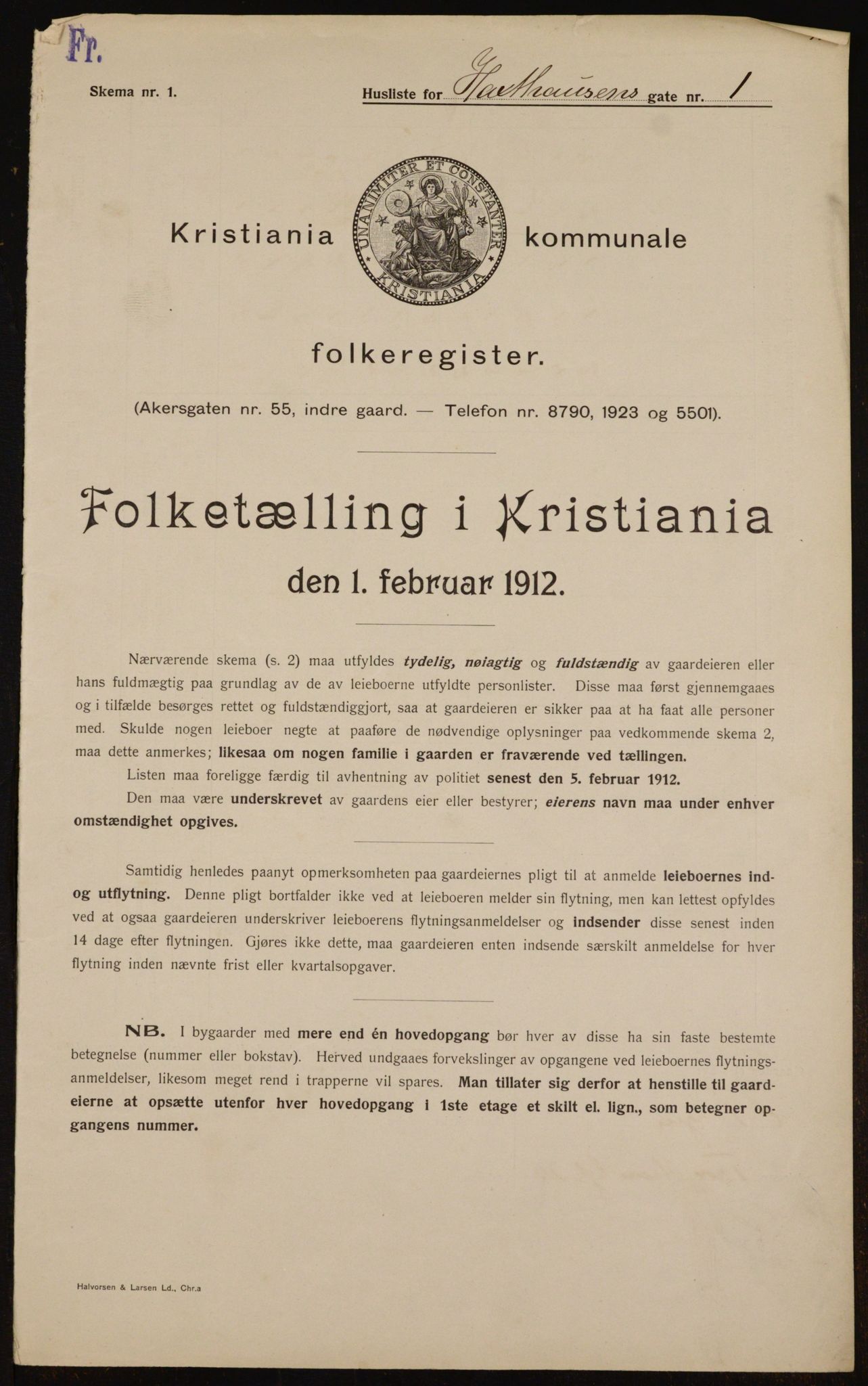 OBA, Kommunal folketelling 1.2.1912 for Kristiania, 1912, s. 35849