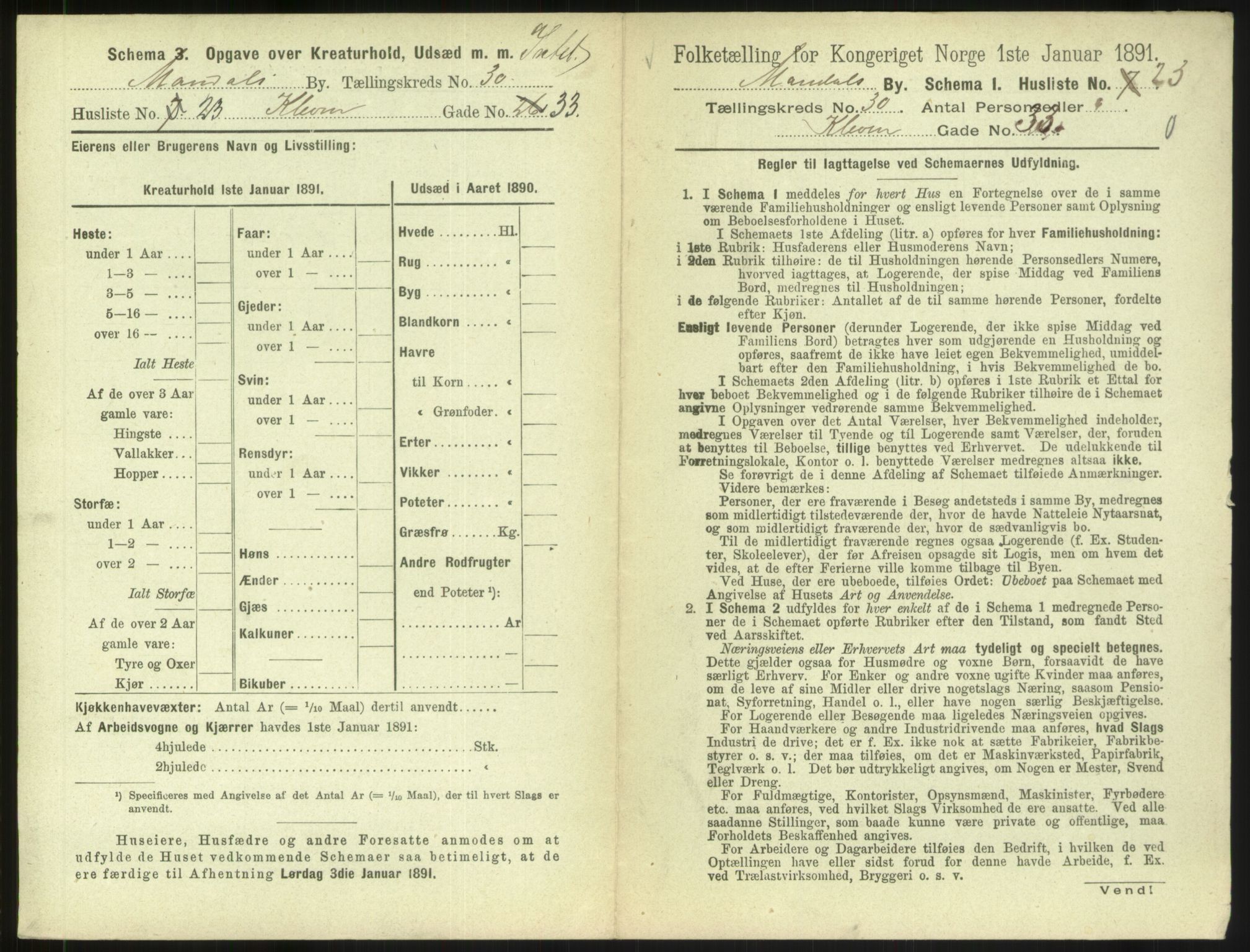 RA, Folketelling 1891 for 1002 Mandal ladested, 1891, s. 1391