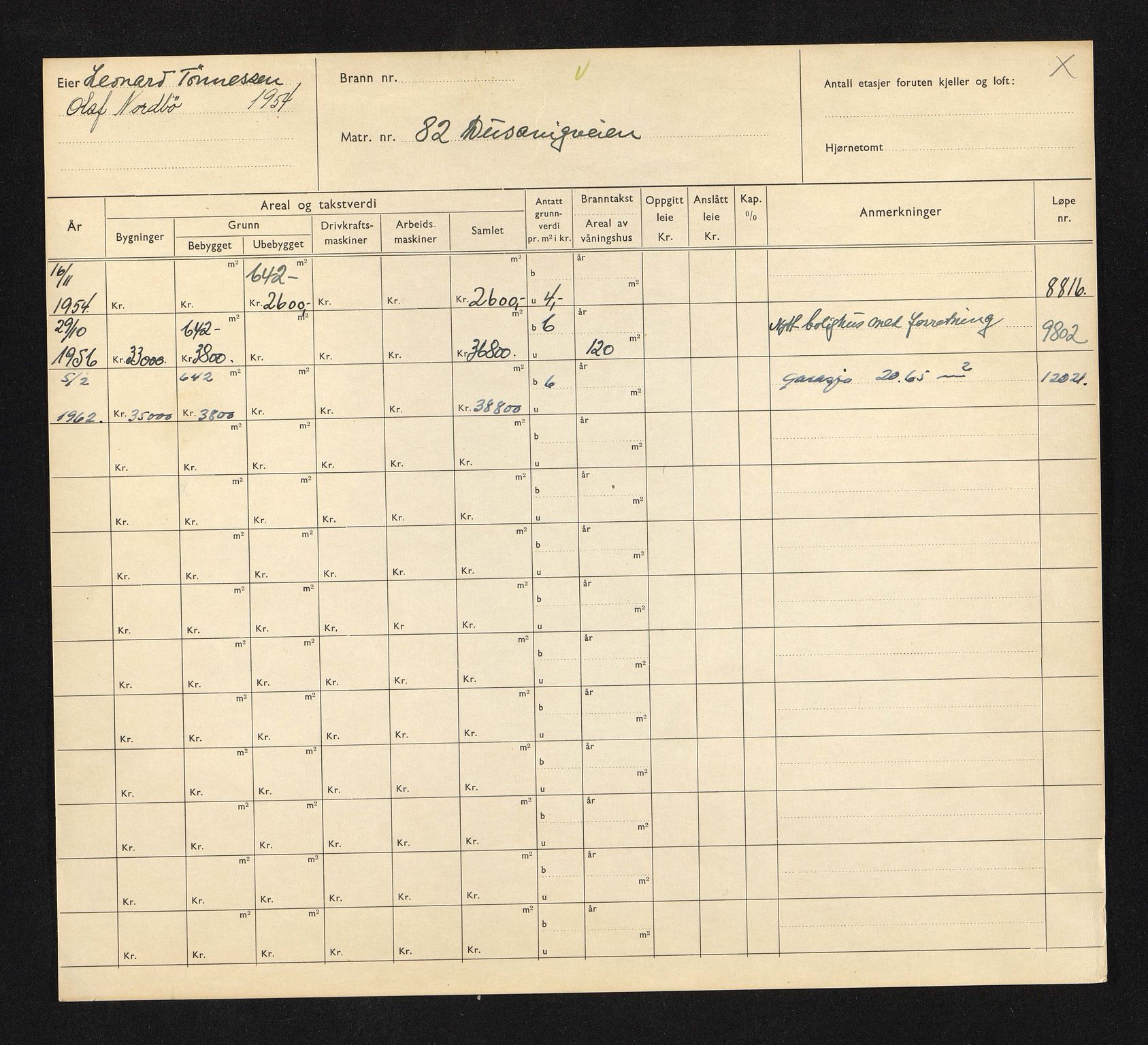 Stavanger kommune. Skattetakstvesenet, BYST/A-0440/F/Fa/Faa/L0010/0004: Skattetakstkort / Dusavikveien 80 - 147