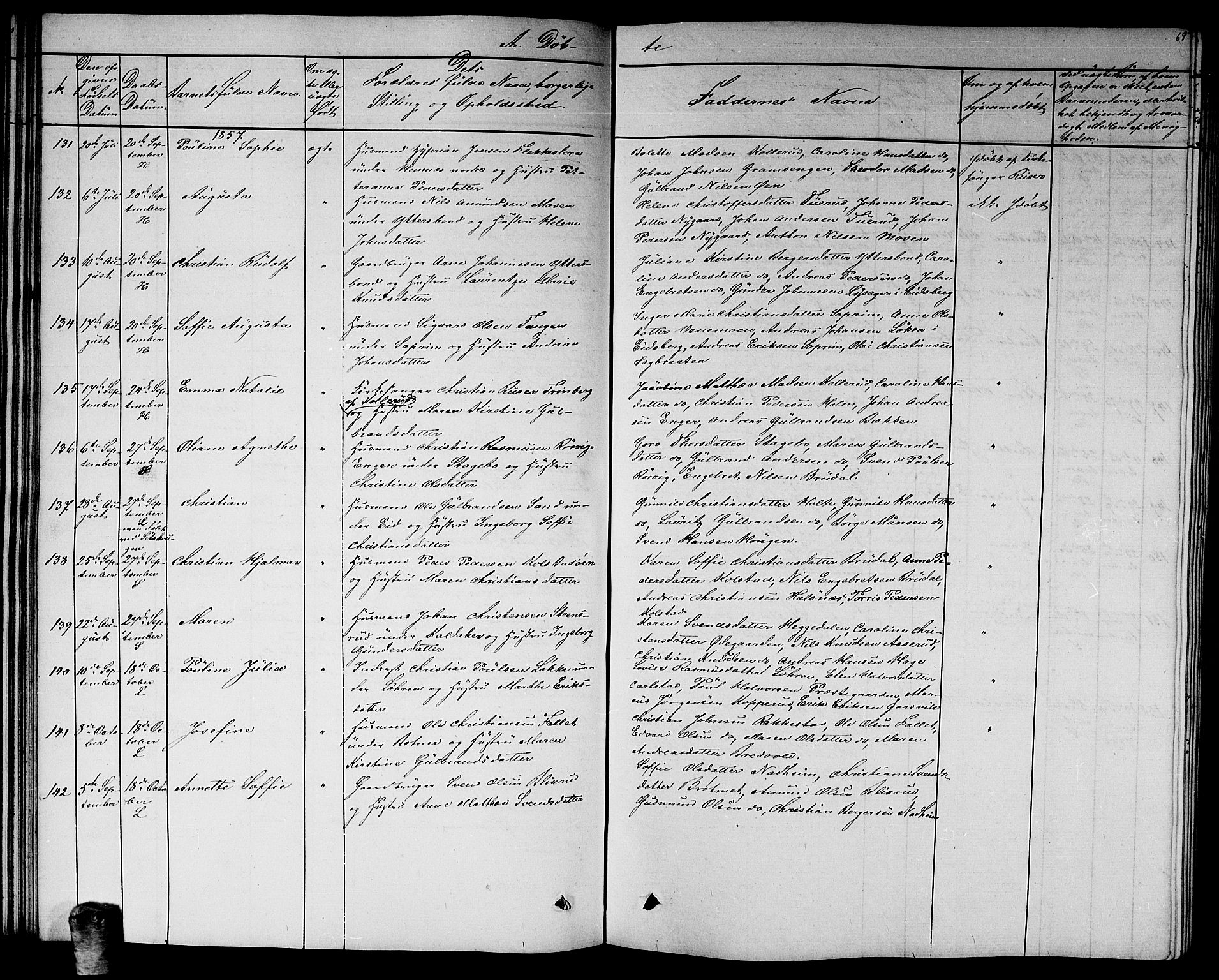 Høland prestekontor Kirkebøker, AV/SAO-A-10346a/G/Ga/L0004: Klokkerbok nr. I 4, 1854-1862, s. 69