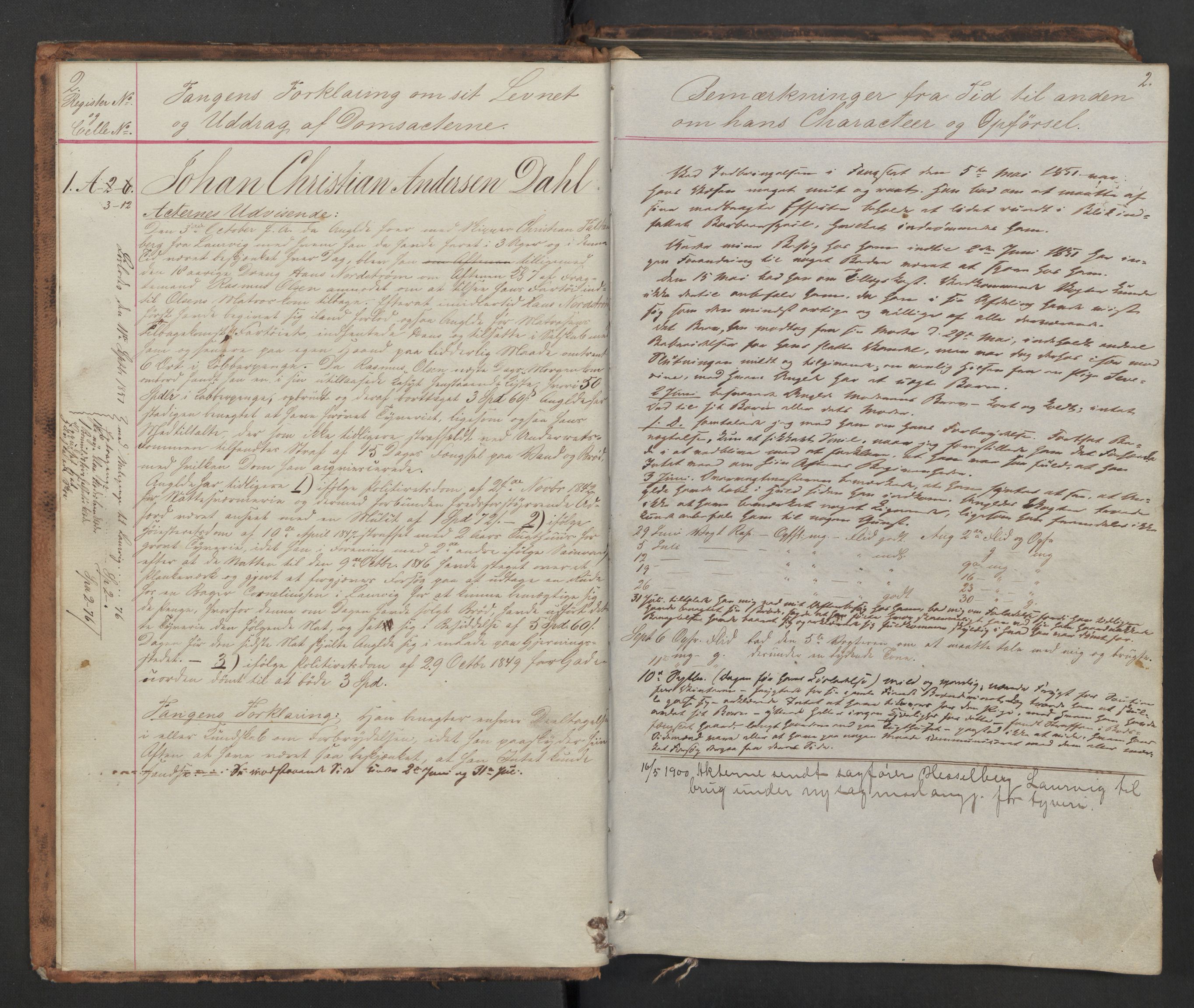 Botsfengslet, AV/RA-S-1539/D/Db/Dbb/L0001: 1a - 284a, 1851-1852, s. 2