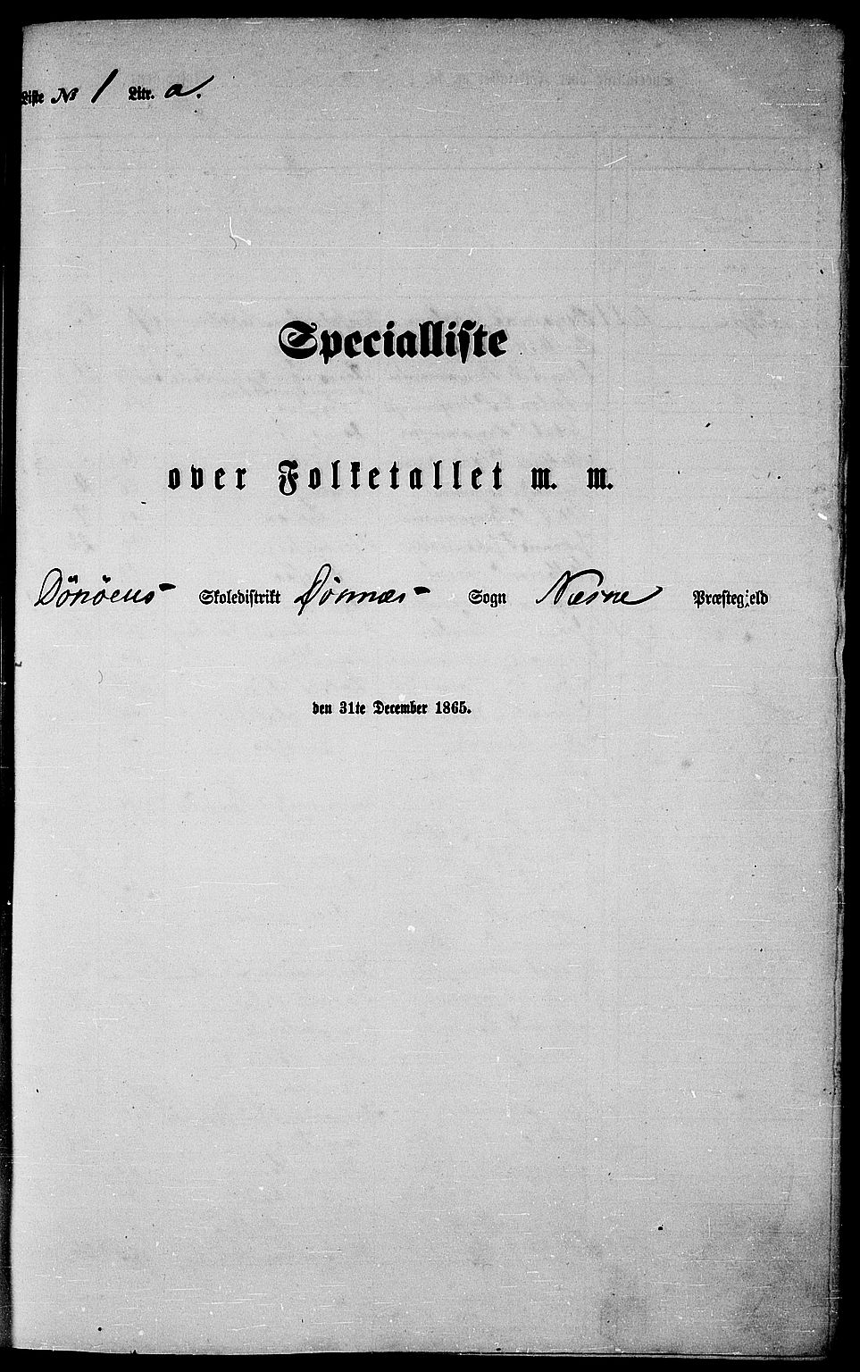 RA, Folketelling 1865 for 1828P Nesna prestegjeld, 1865, s. 13