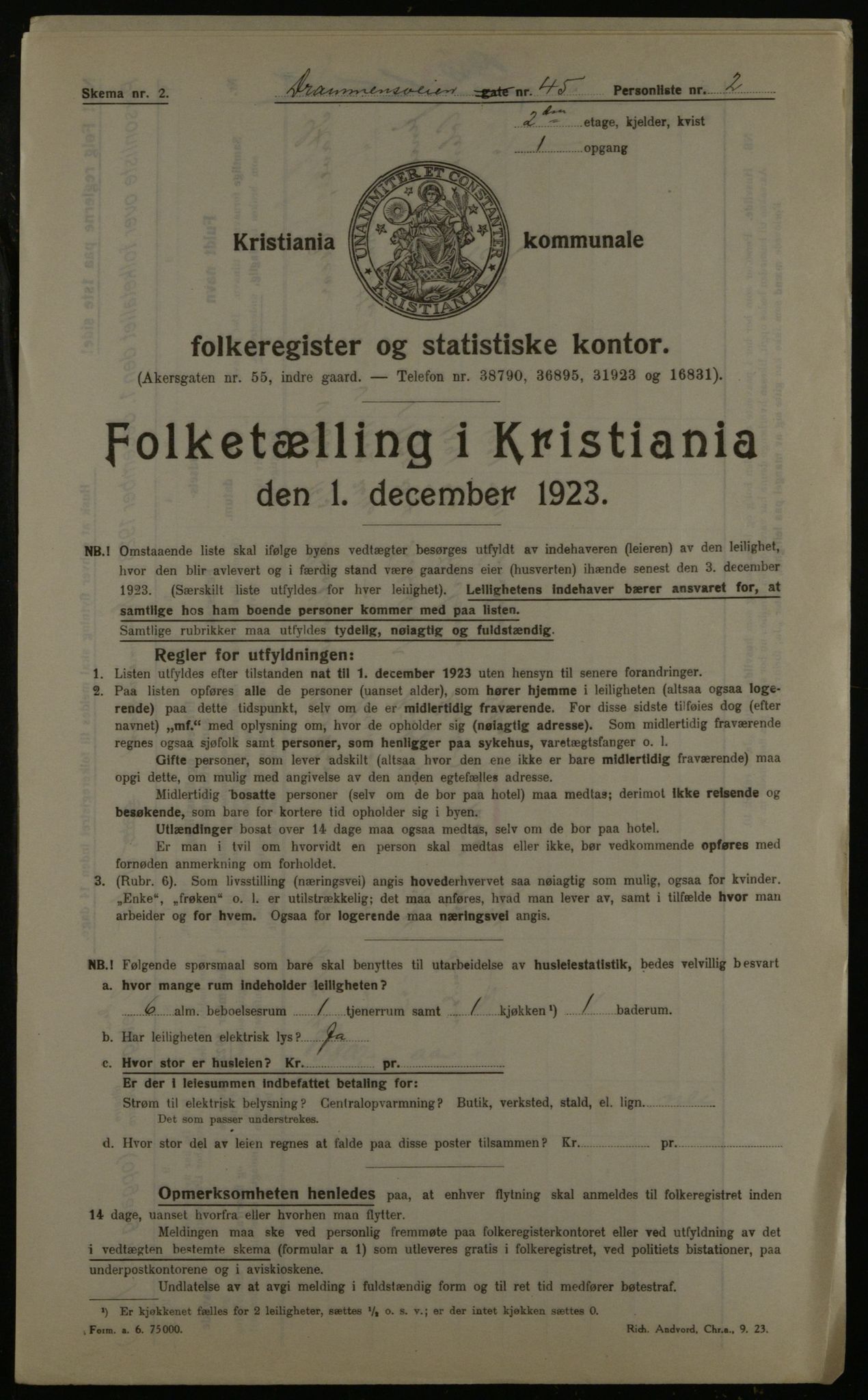 OBA, Kommunal folketelling 1.12.1923 for Kristiania, 1923, s. 18555