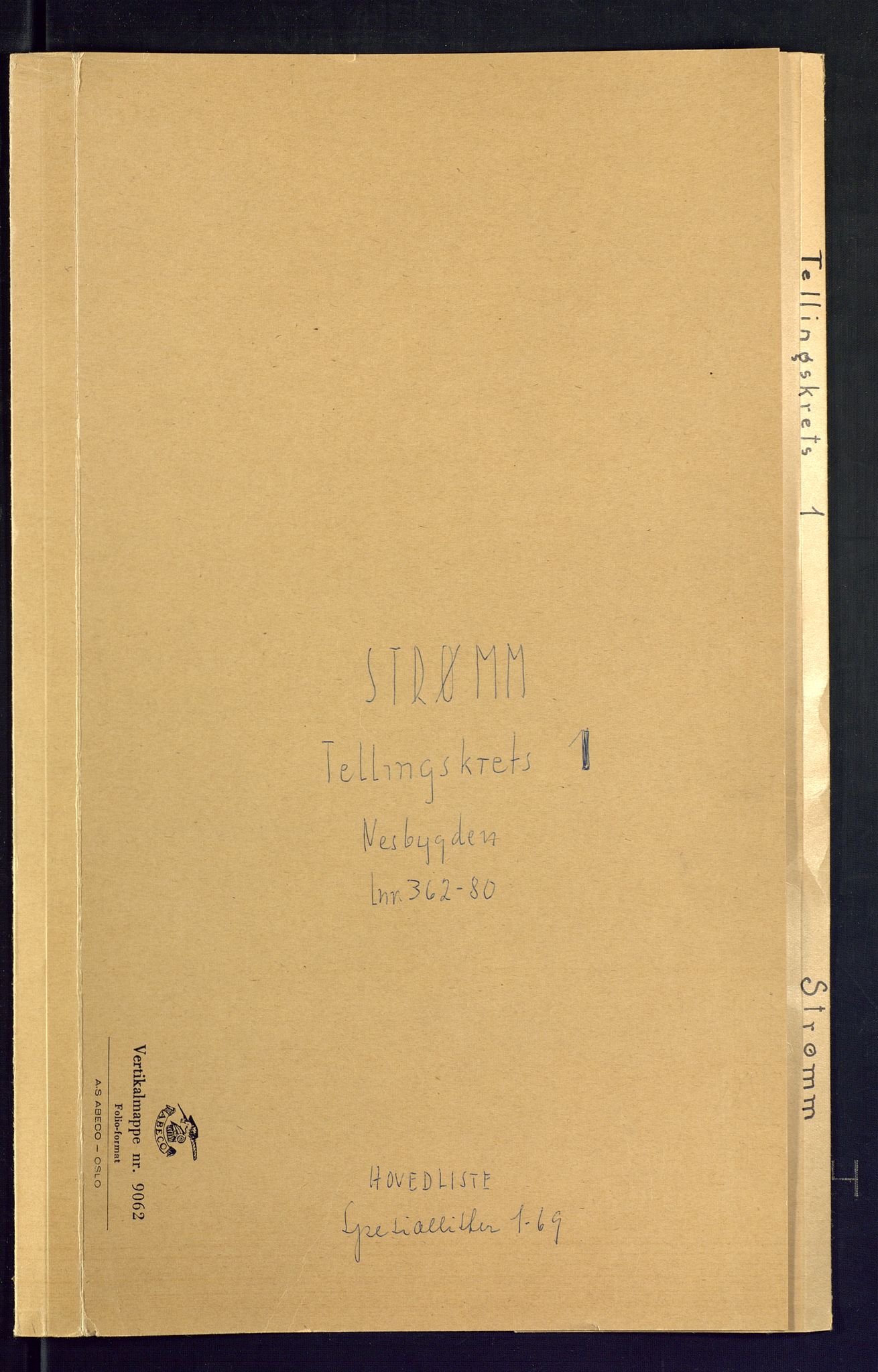 SAKO, Folketelling 1875 for 0711L Strømm prestegjeld, Strømm sokn, 1875, s. 1