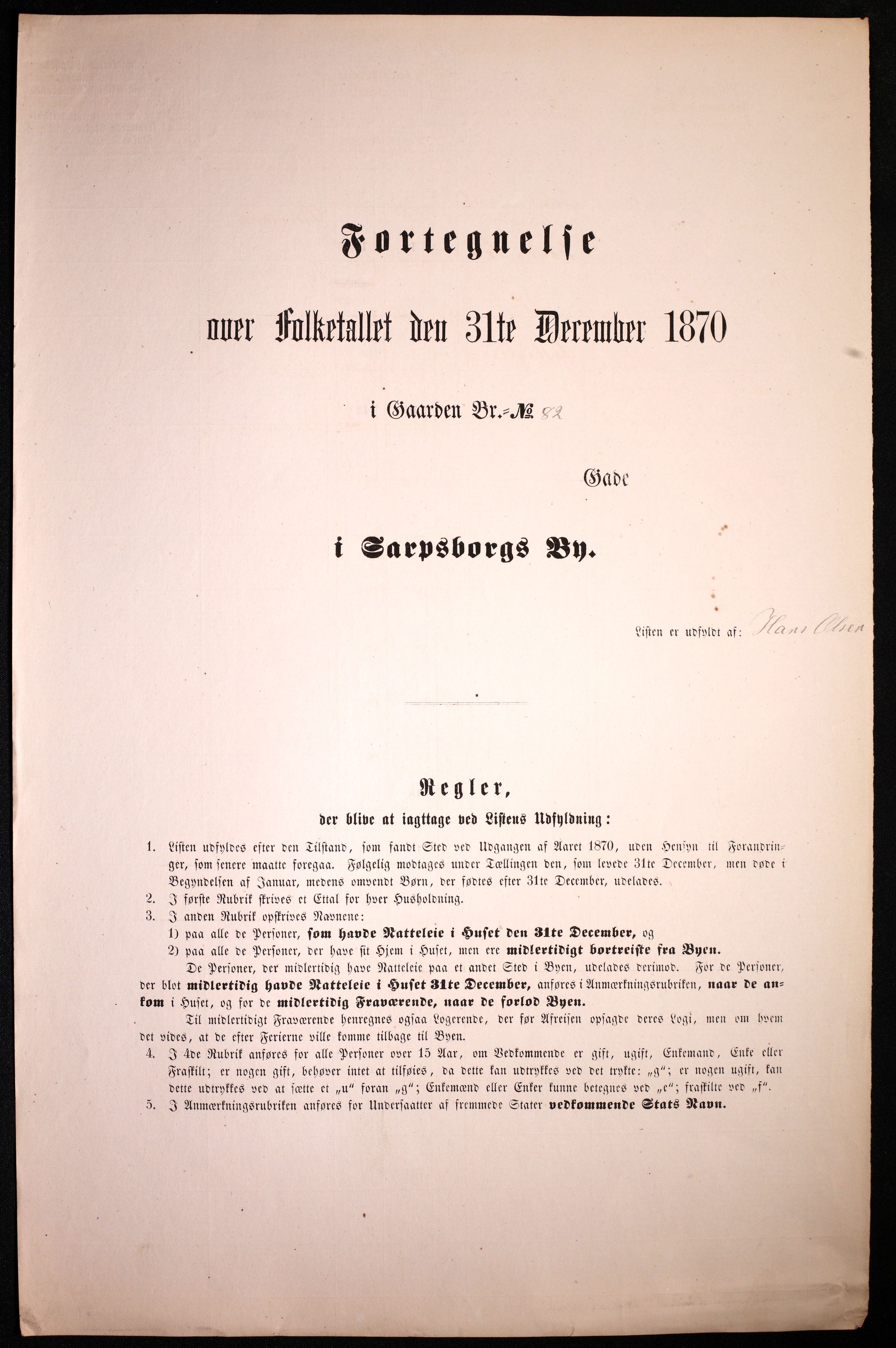 RA, Folketelling 1870 for 0102 Sarpsborg kjøpstad, 1870, s. 445