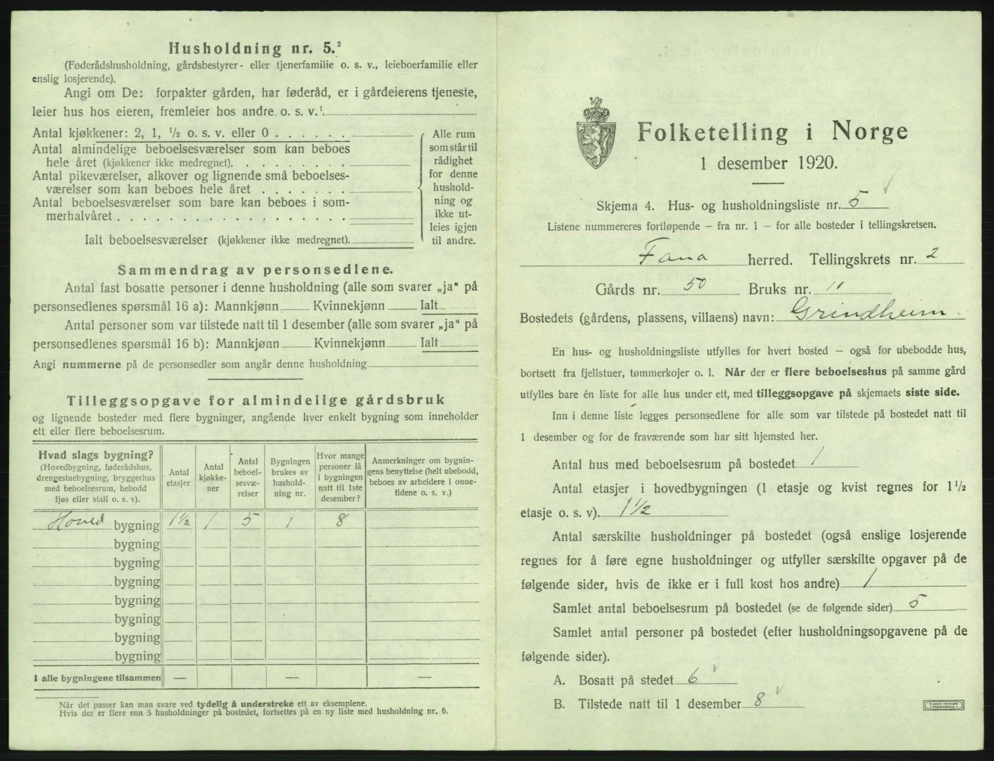 SAB, Folketelling 1920 for 1249 Fana herred, 1920, s. 203