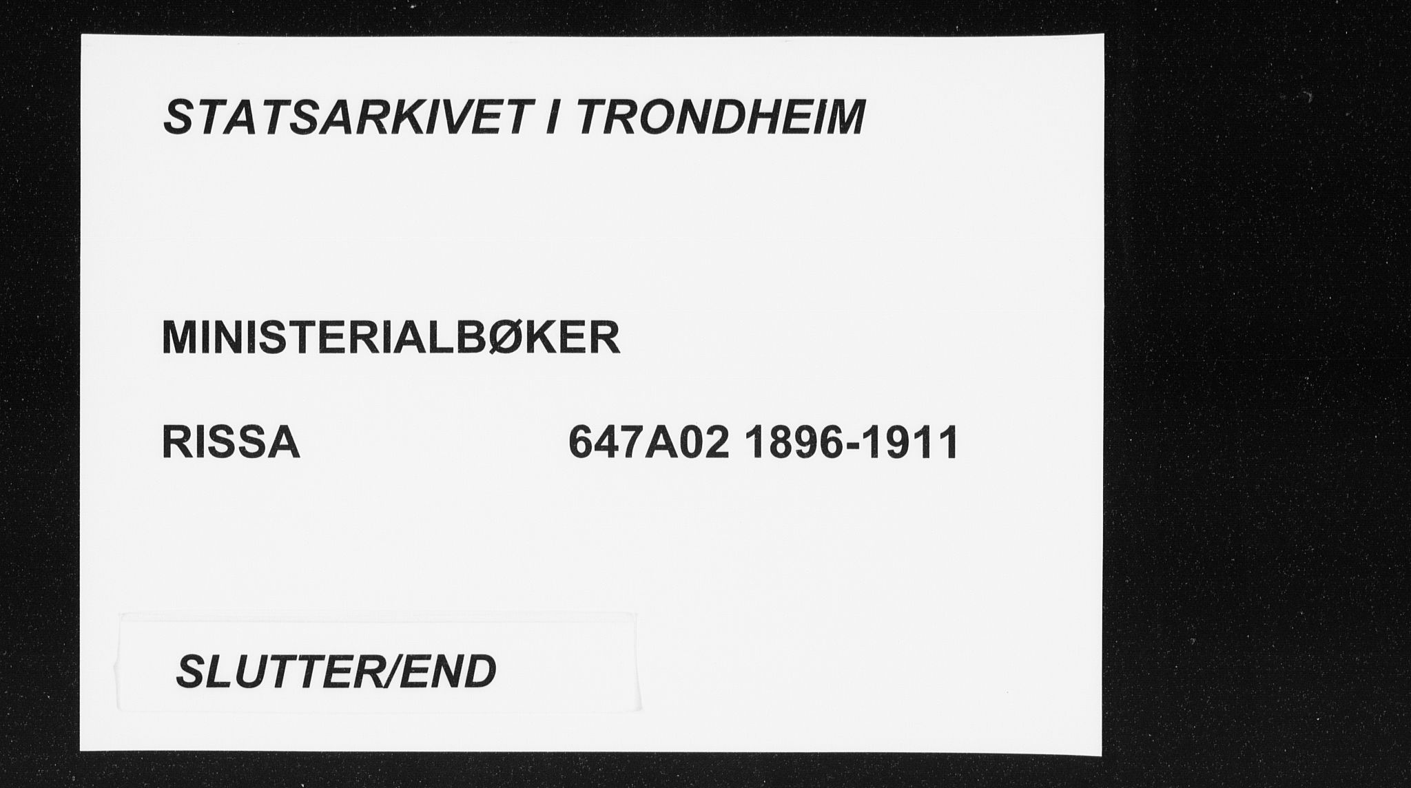 Ministerialprotokoller, klokkerbøker og fødselsregistre - Sør-Trøndelag, SAT/A-1456/647/L0635: Ministerialbok nr. 647A02, 1896-1911