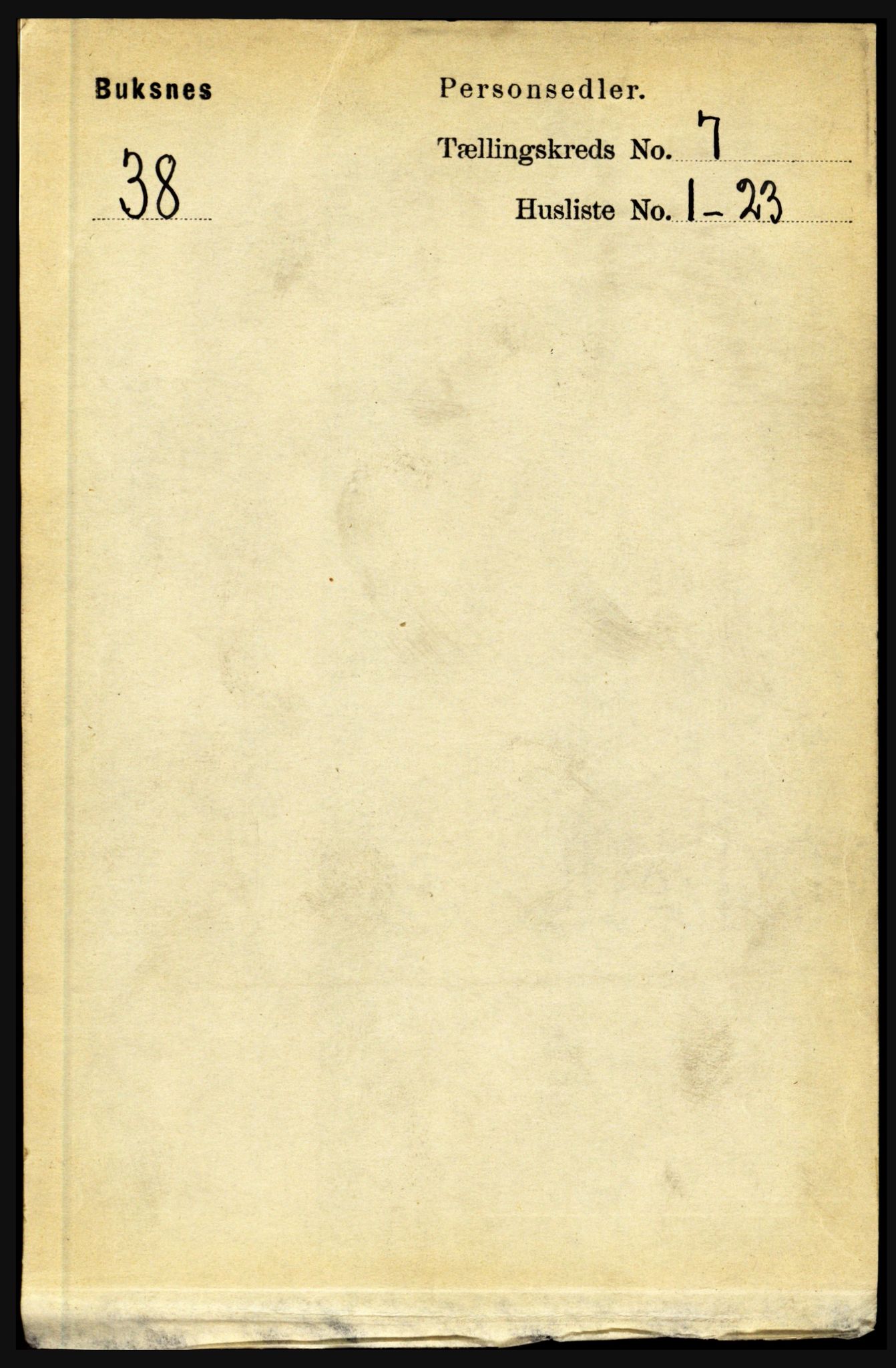 RA, Folketelling 1891 for 1860 Buksnes herred, 1891, s. 4989