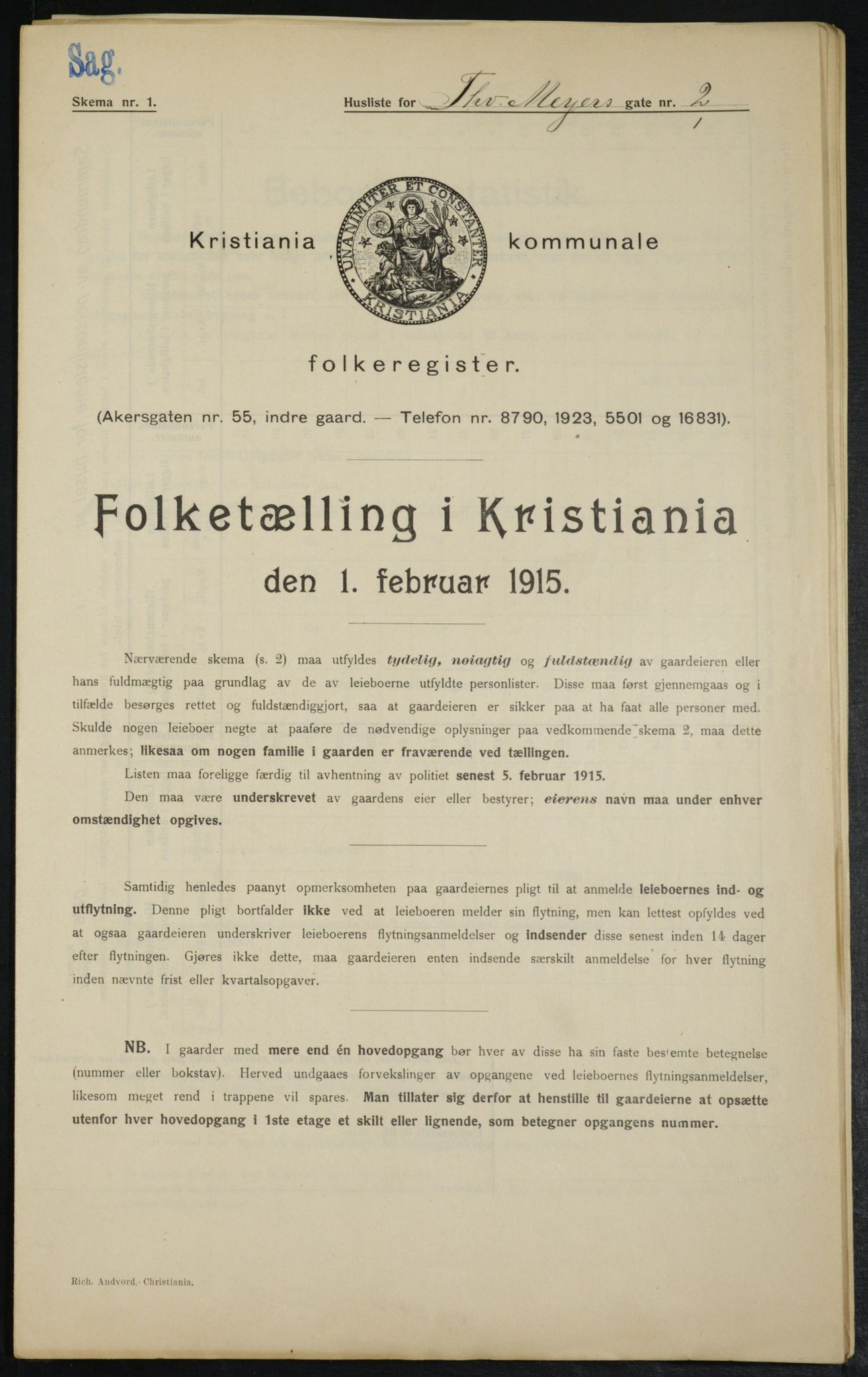 OBA, Kommunal folketelling 1.2.1915 for Kristiania, 1915, s. 109790