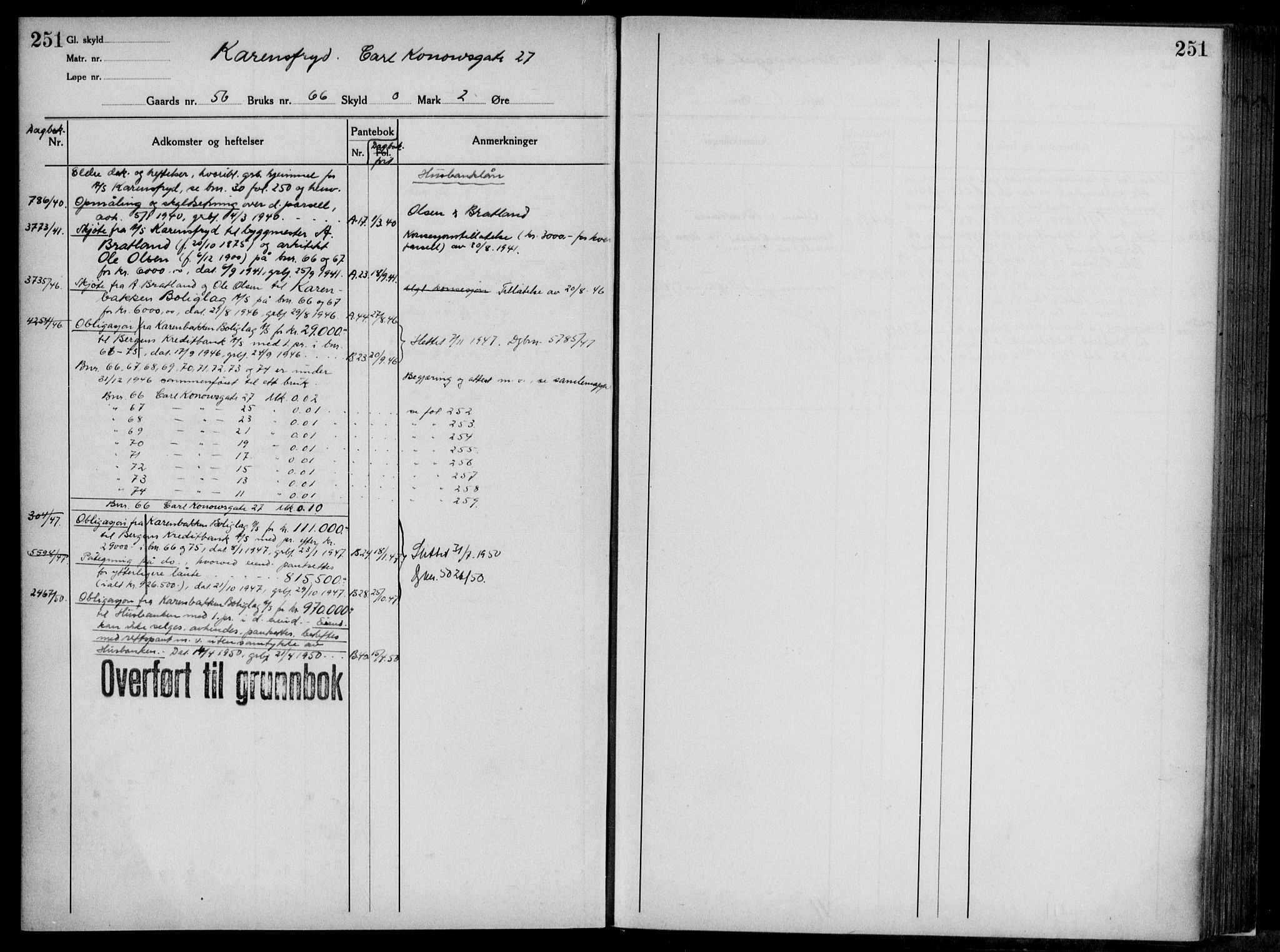 Midhordland sorenskriveri, AV/SAB-A-3001/1/G/Ga/Gab/L0117: Panteregister nr. II.A.b.117, s. 251