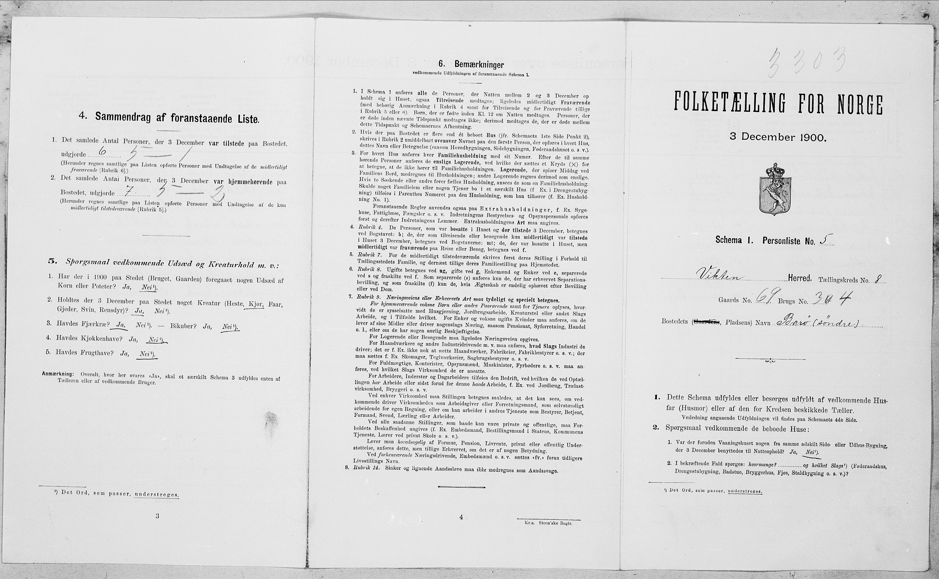 SAT, Folketelling 1900 for 1750 Vikna herred, 1900, s. 862